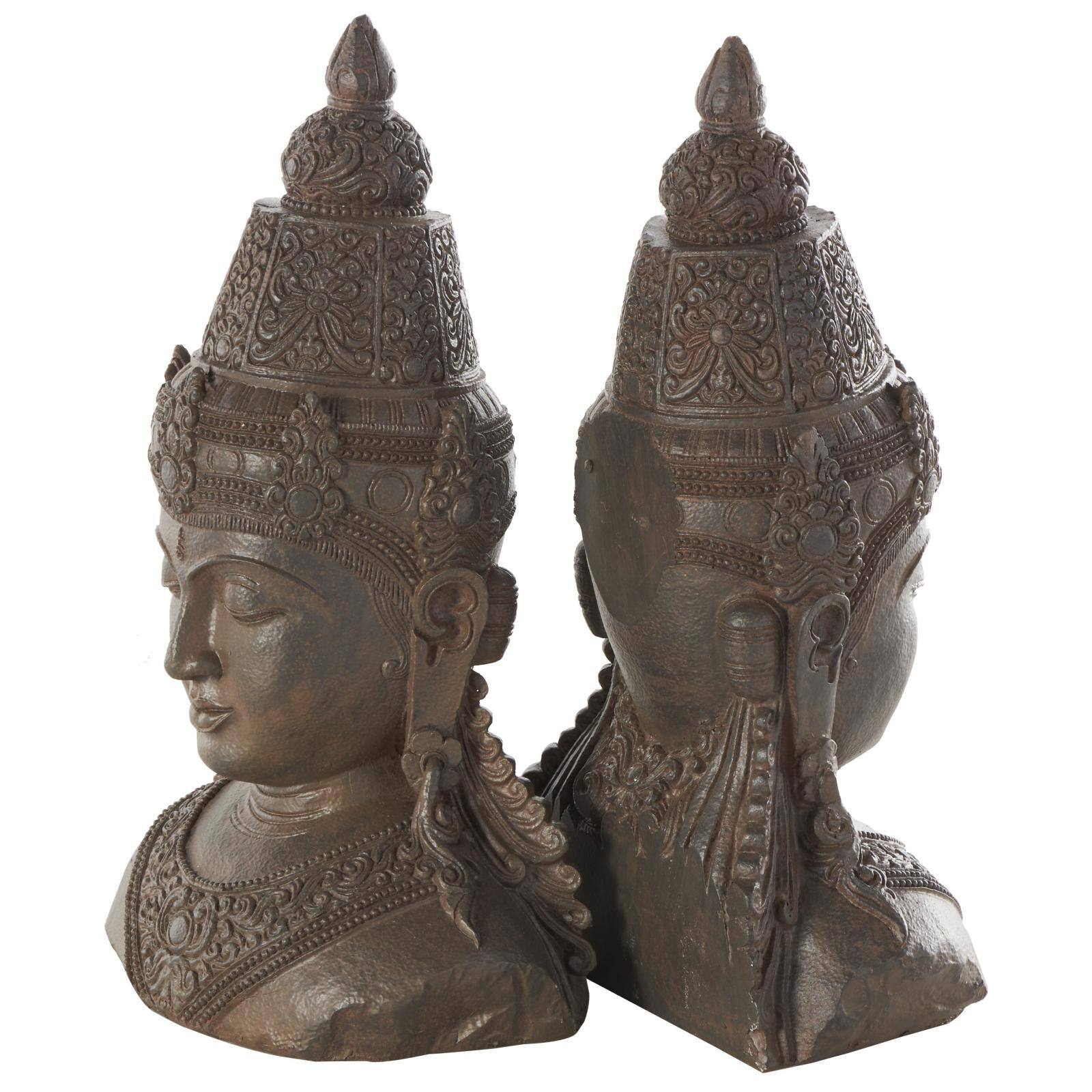 11" Bronze Buddha Weathered Decorative Bookend Set