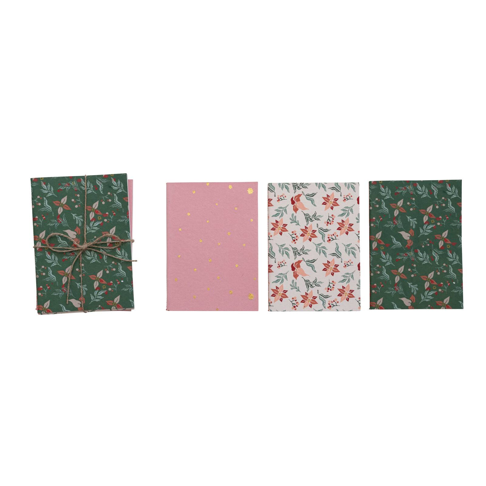 Hello Honey® 5" x 7" Handmade Recycled Paper Soft Cover Notebooks Set with Patterns