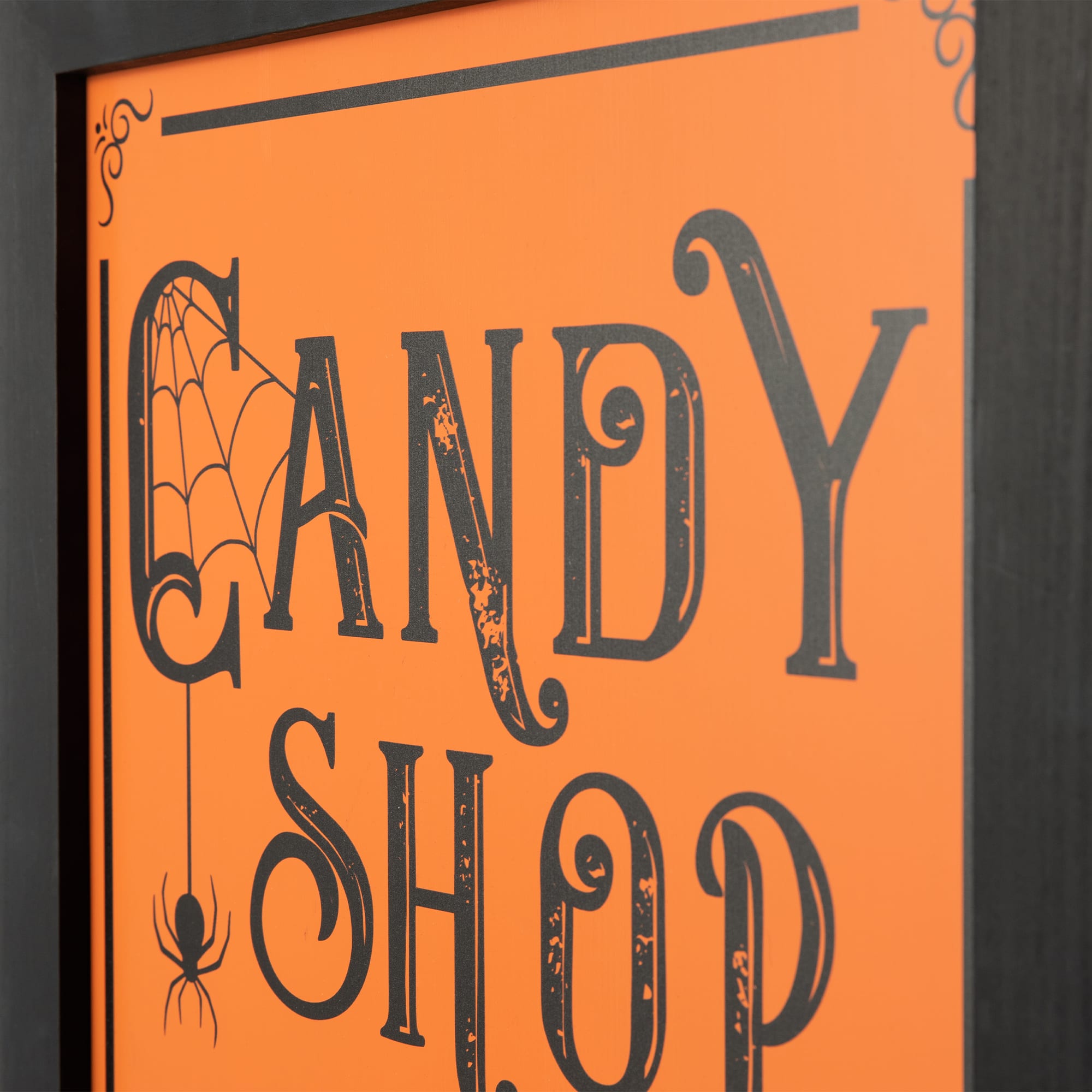 Glitzhome® 24" Halloween Wooden "Candy Shop" Standing Or Hanging Easel Sign