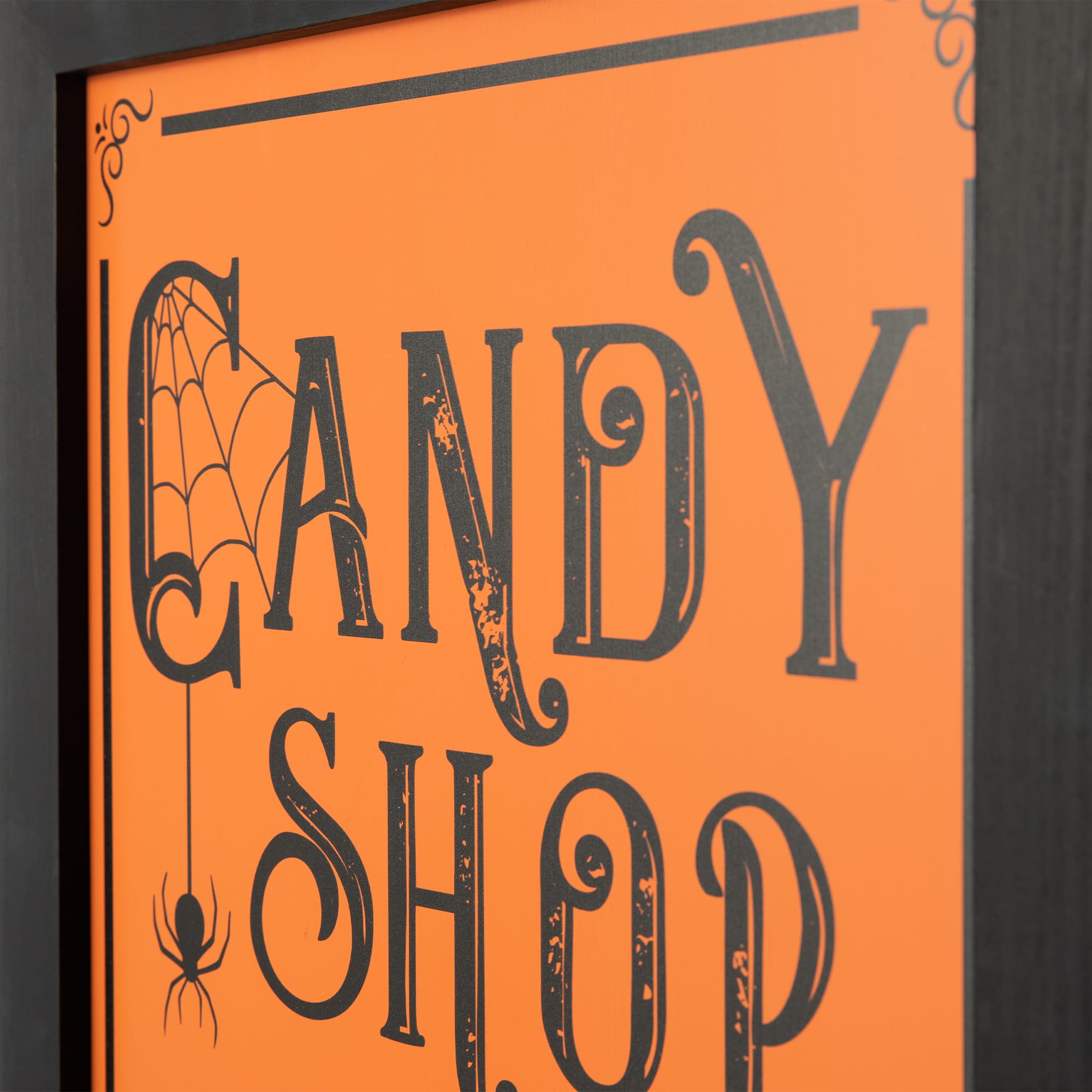 Glitzhome&#xAE; 24&#x22; Halloween Wooden &#x22;Candy Shop&#x22; Standing Or Hanging Easel Sign