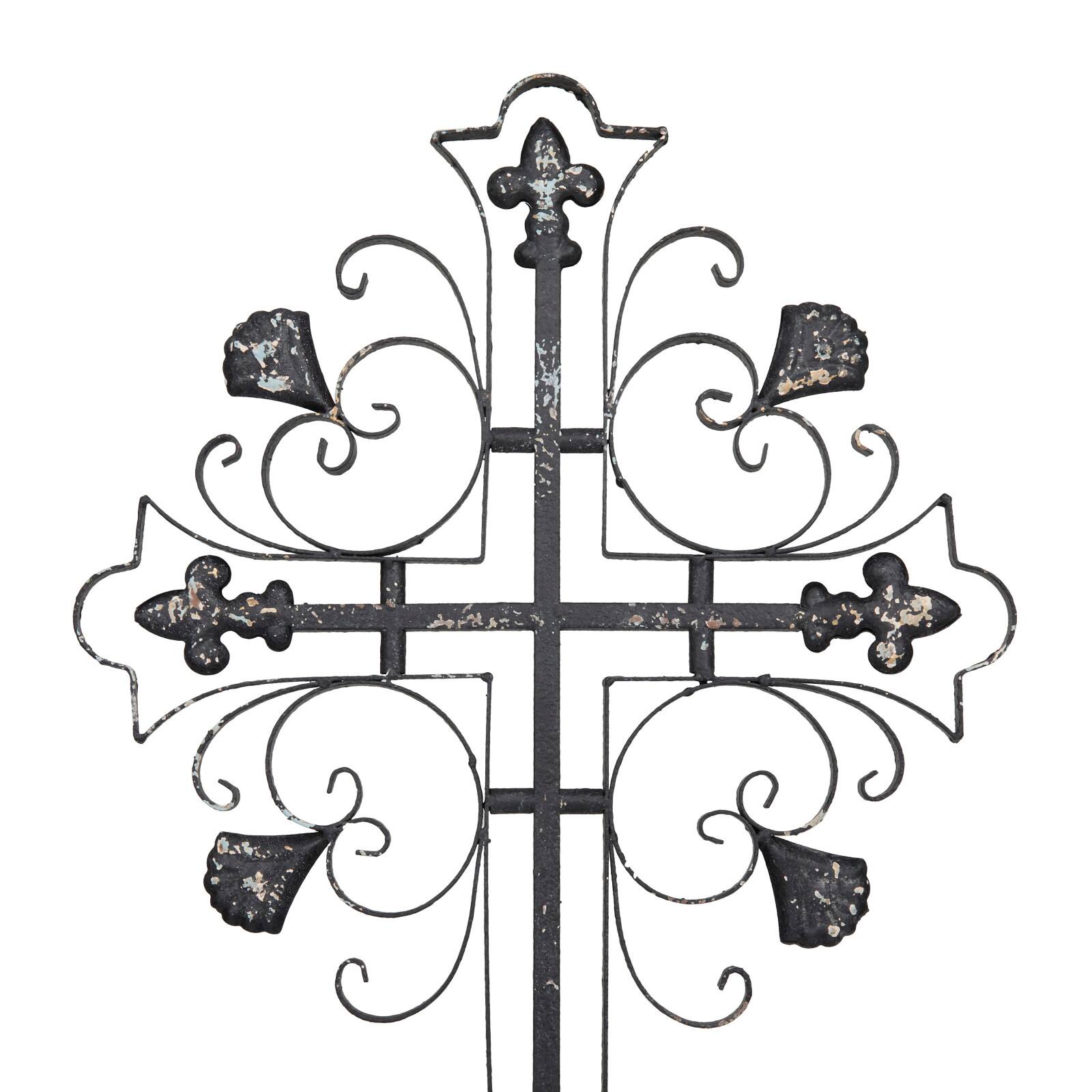 31&#x22; Black Iron French Country Cross