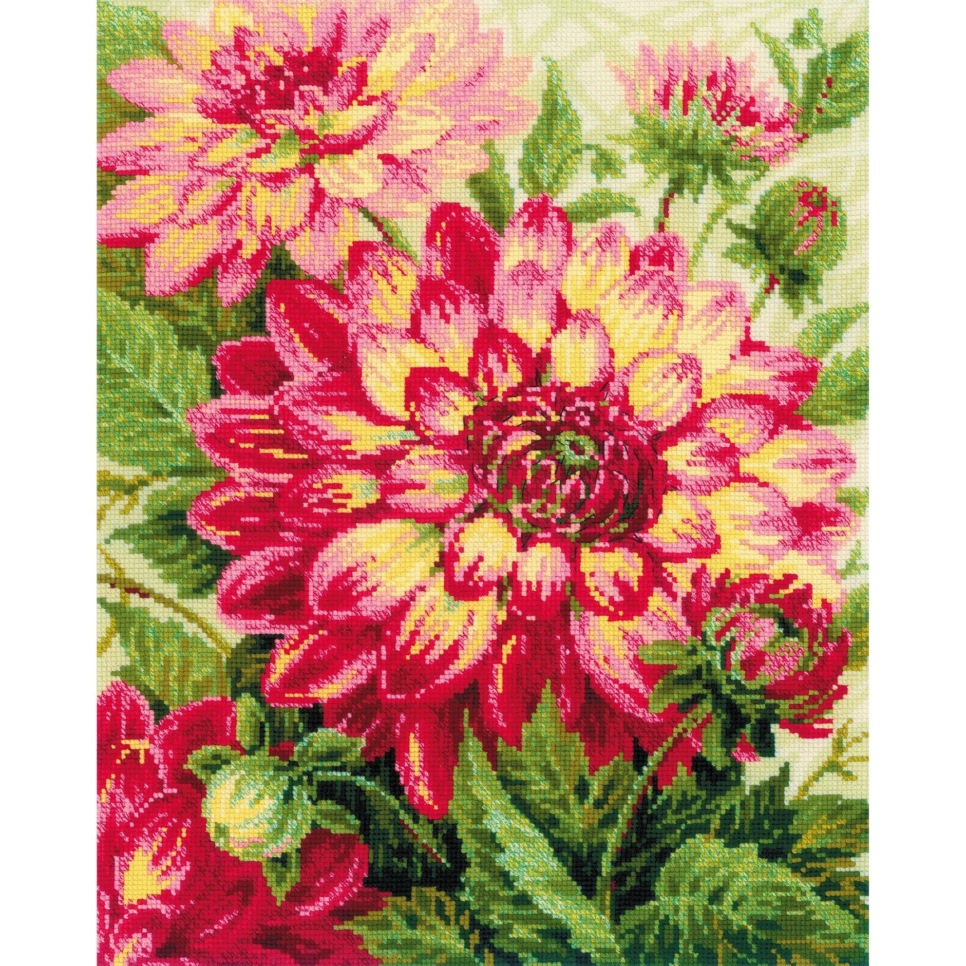 RIOLIS Counted Cross Stitch Kit 15.75"X19.75"-Dahlias (10 Count)
