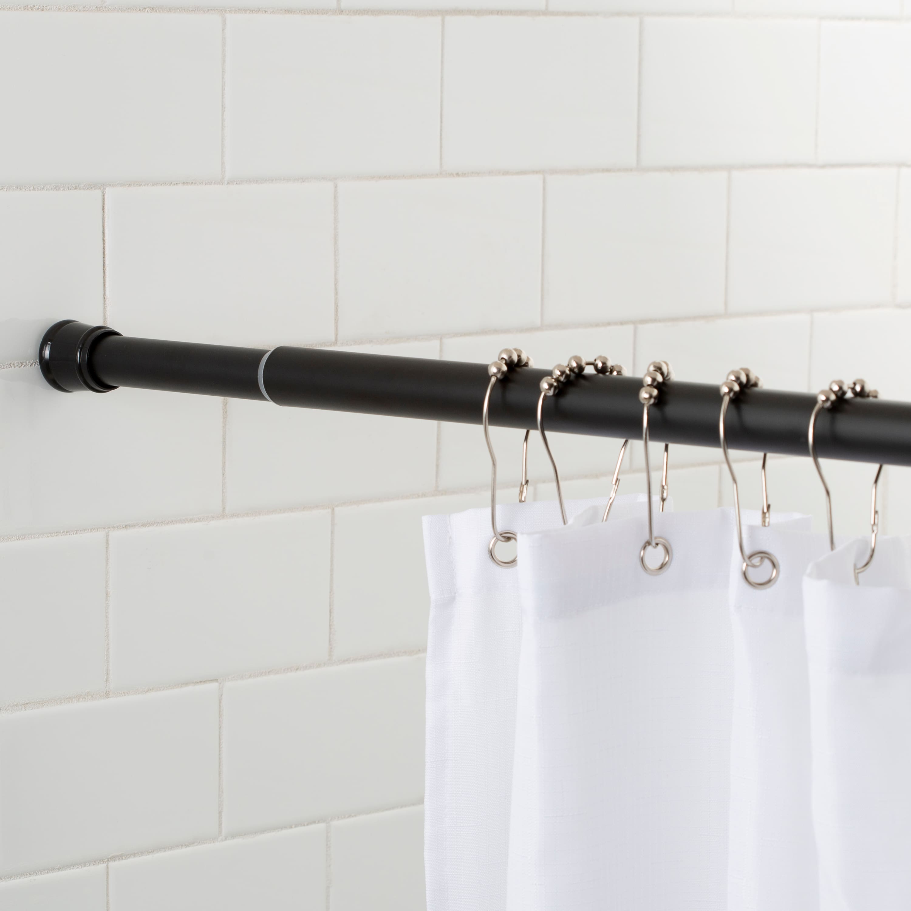 Bath Bliss Matte Black Tension Shower Rod