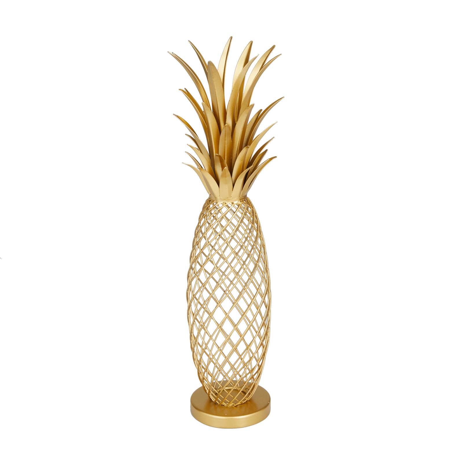 Gold Metal Glam Sculpture, 16&#x22; x 4&#x22; x 5&#x22;
