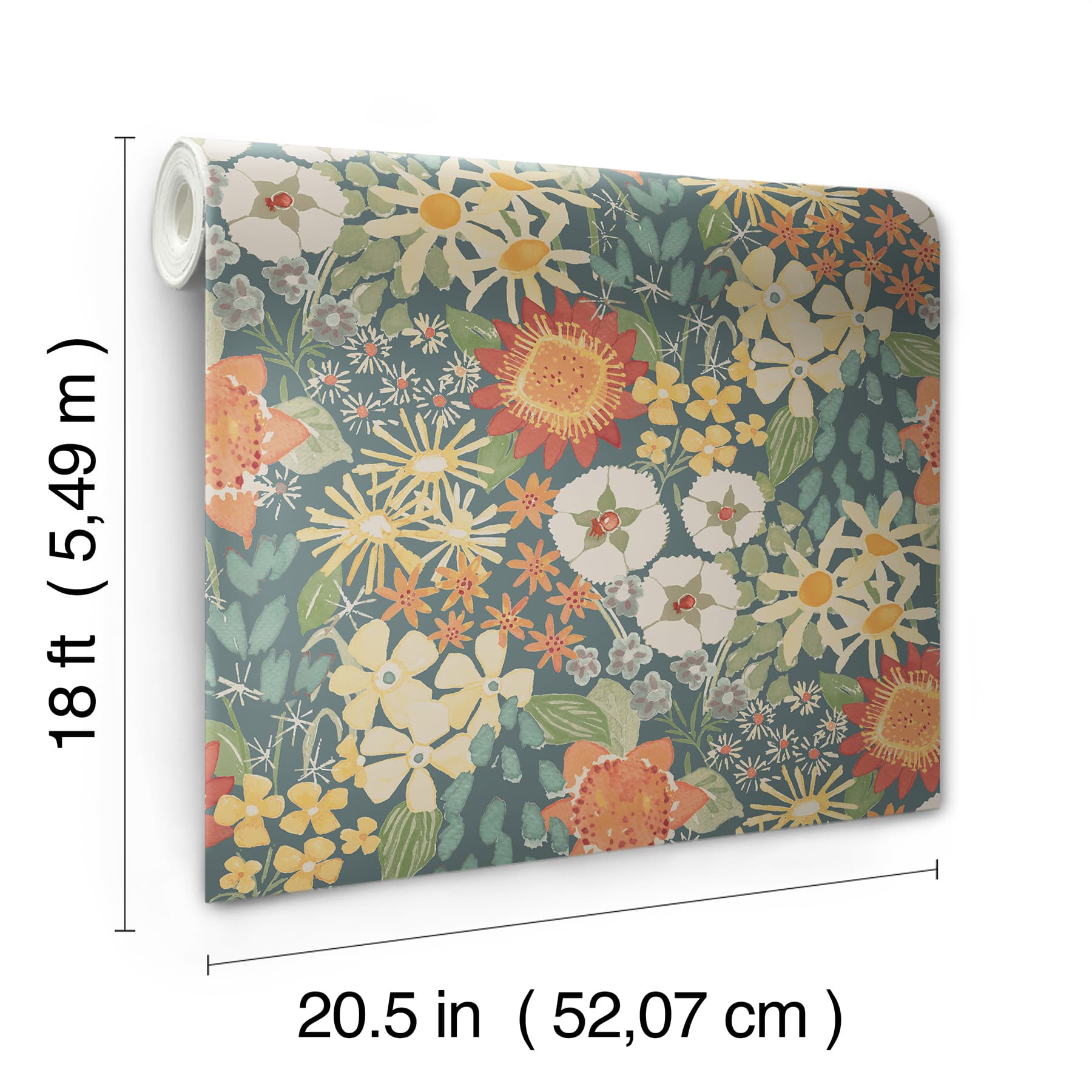 NuWallpaper Sadie Teal Peel & Stick Wallpaper