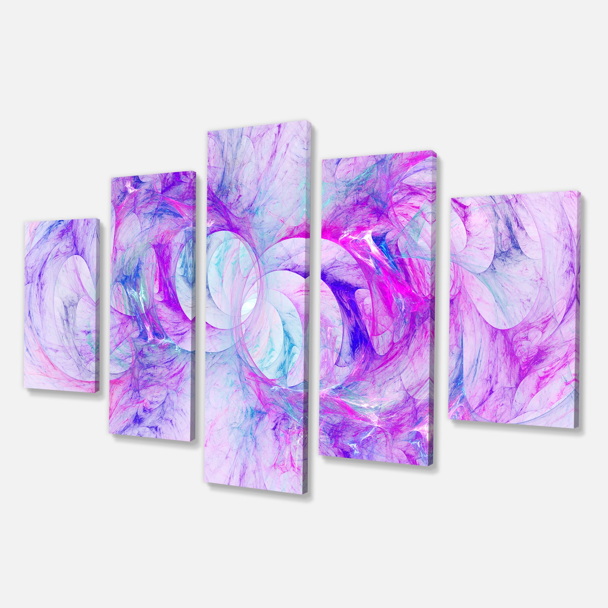 Designart - Light Purple Fractal Texture - Contemporary Canvas Art Print