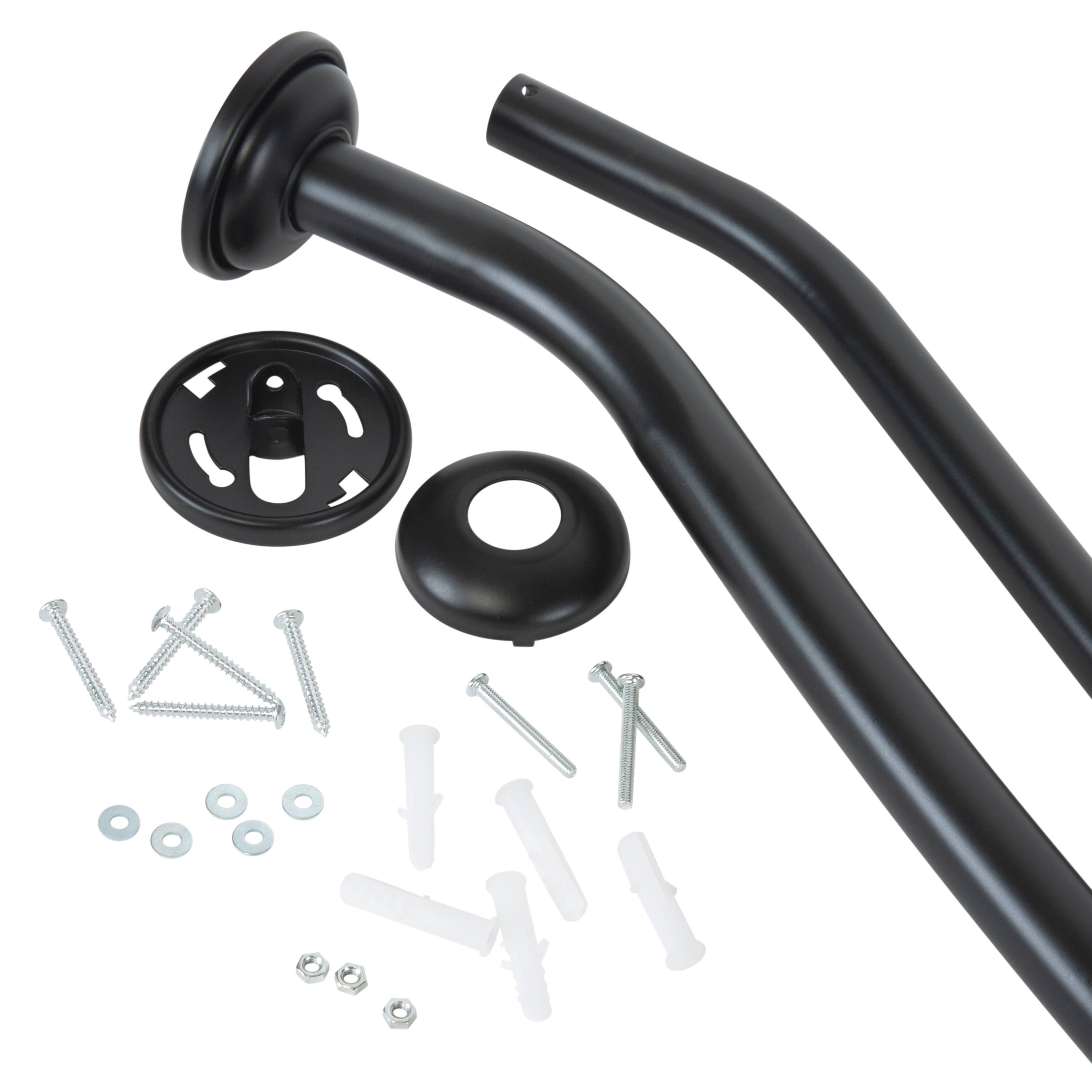 Bath Bliss Matte Black Curved Shower Rod