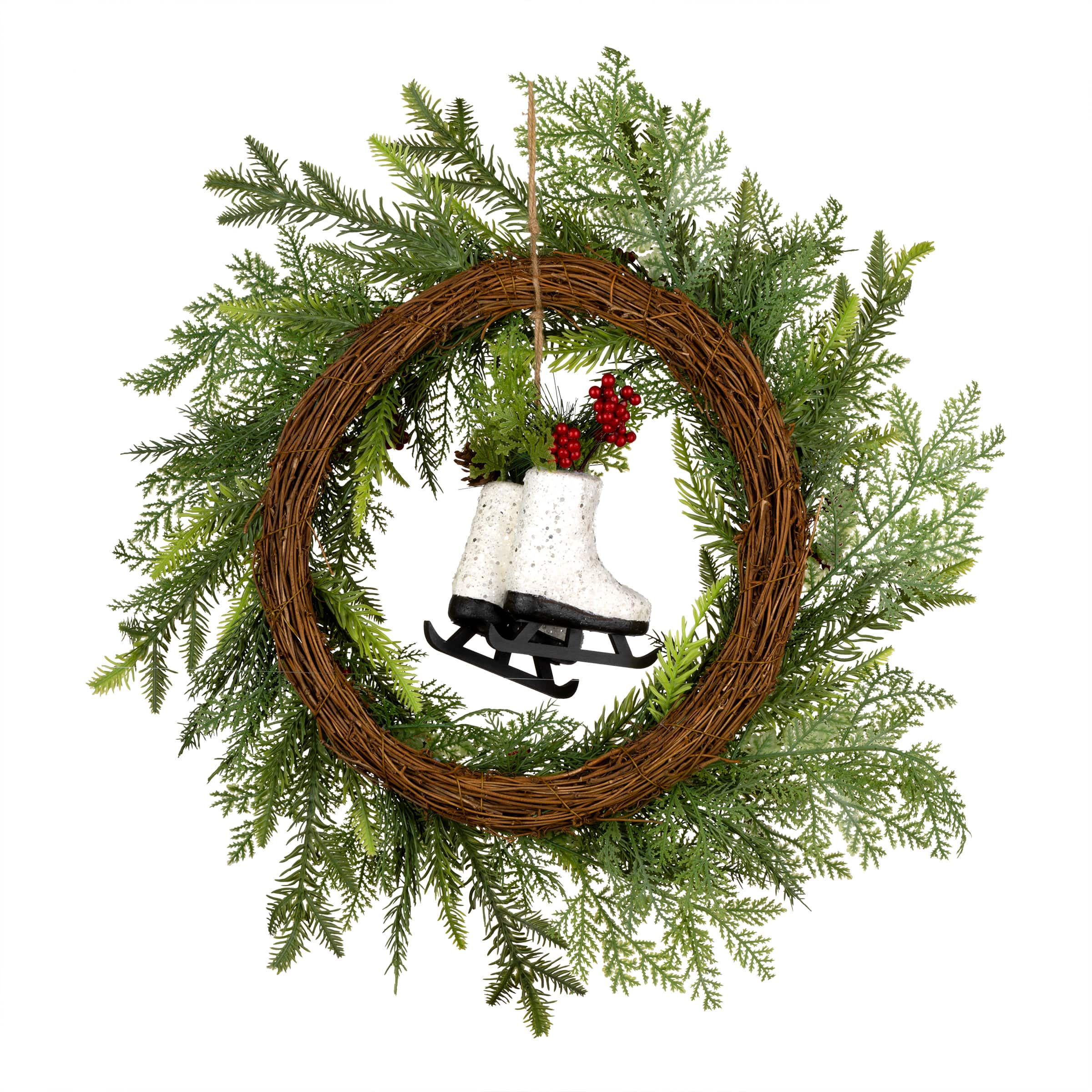 22" Winter Skates Wreath