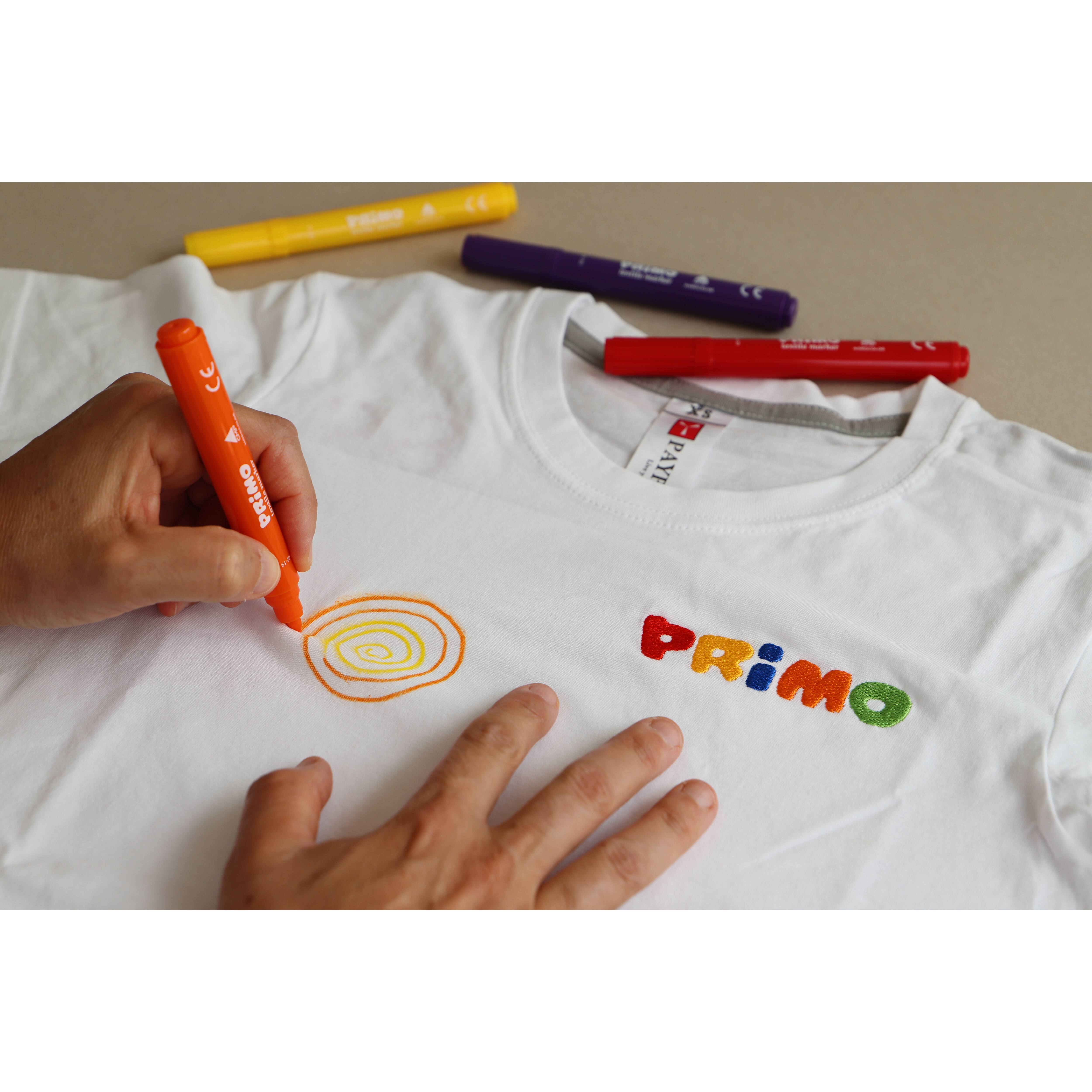 PRiMO 8 Color Textile Fiber-Tip Marker Pen Set