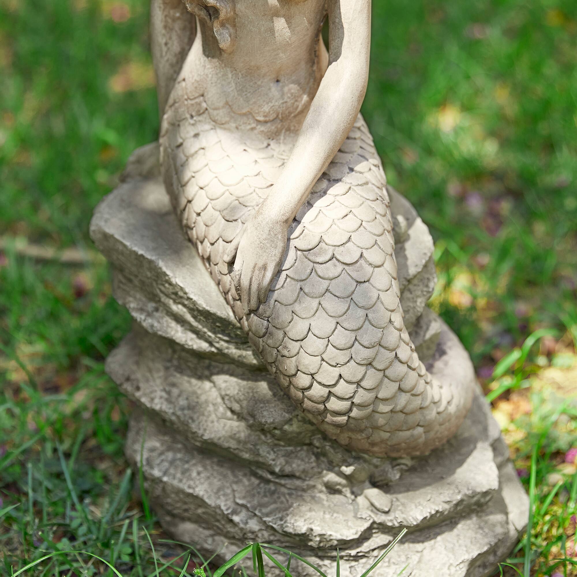 Glitzhome® 20" MGO Mermaid Garden Statue