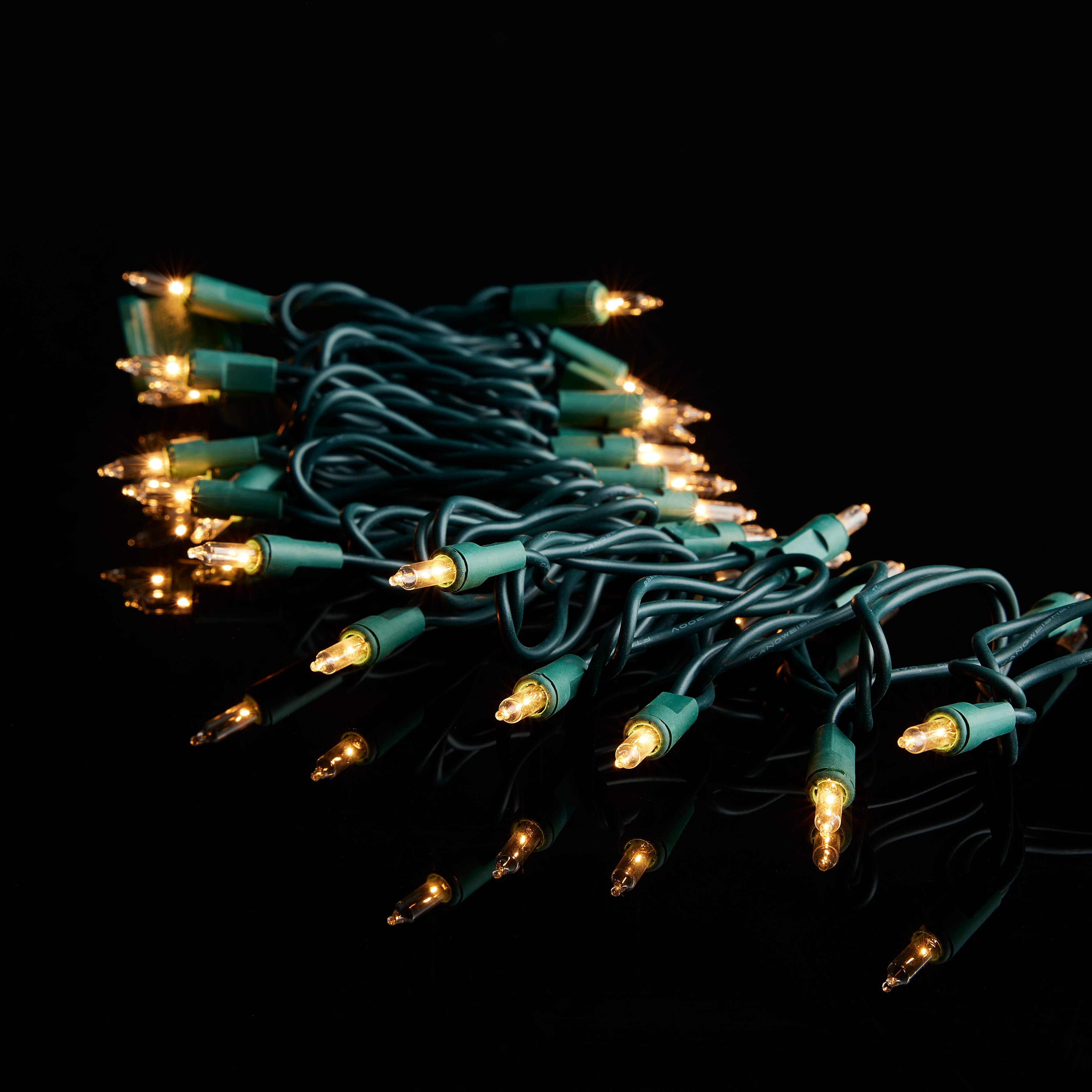 50ct. Clear Mini String Lights with Green Cord by Ashland®