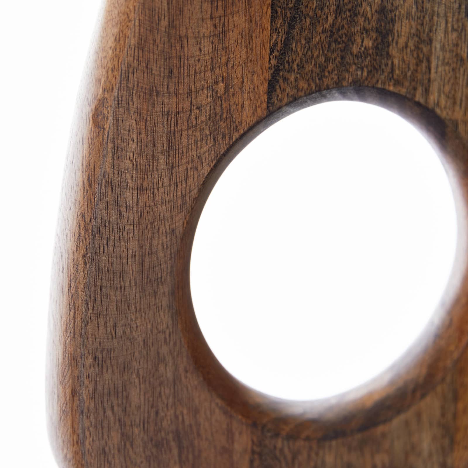 18" Brown Mango Wood Modern Sculpture