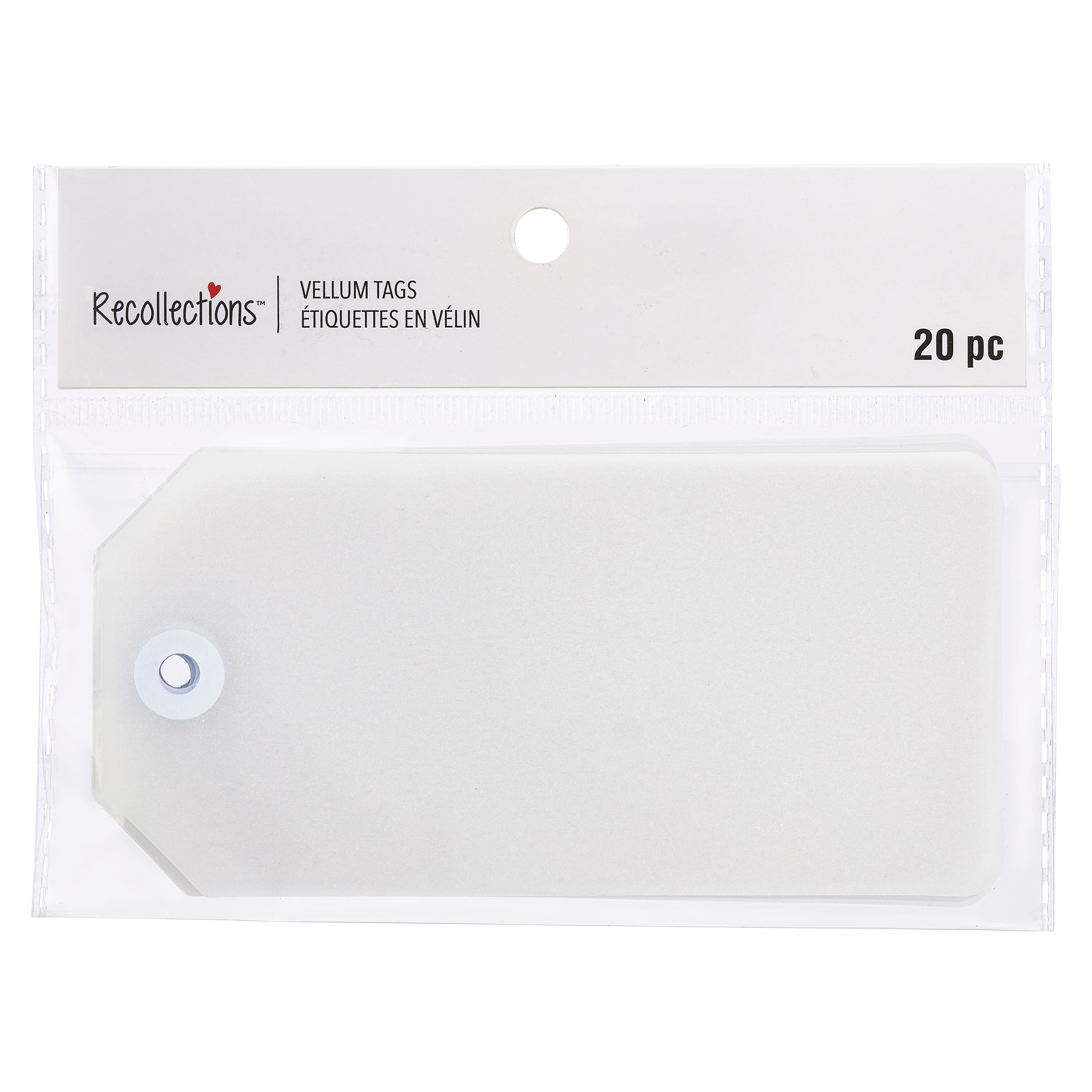 2.5&#x22; x 5.12&#x22; White Vellum Tags by Recollections&#x2122;, 20ct.