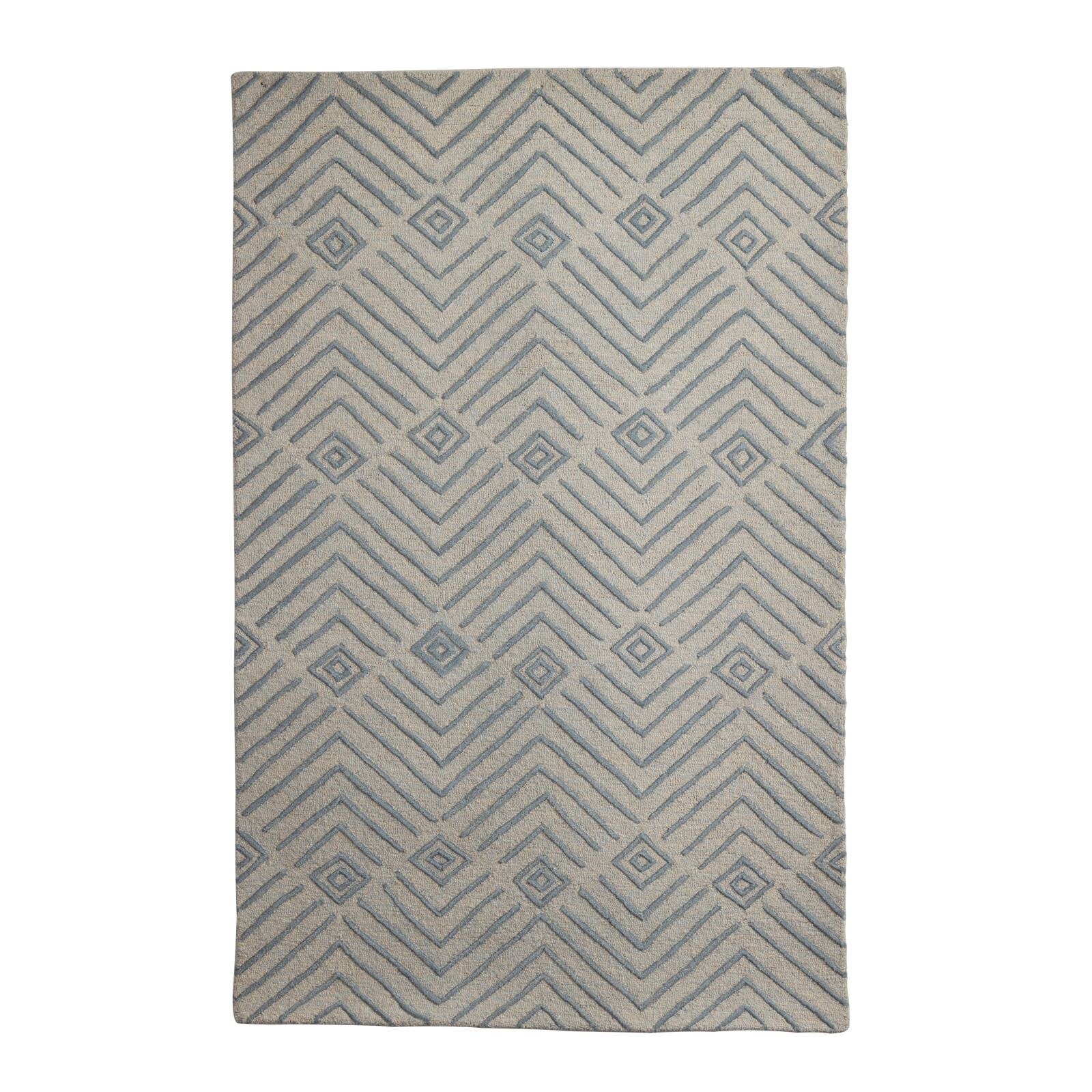 White Wool Modern Hand Hooked Rug