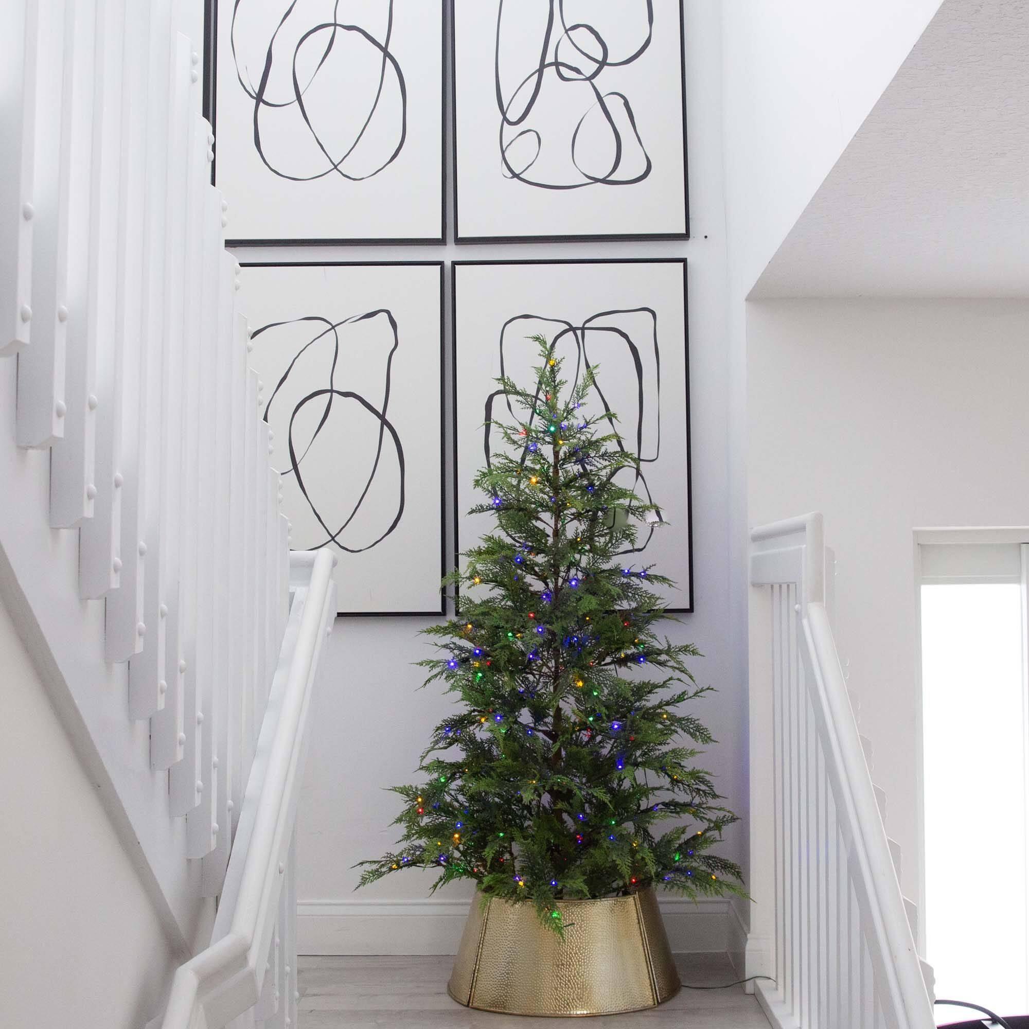 5ft. Pre-Lit Park City Pine Artificial Christmas Tree, Multicolor LED Dewdrop Lights