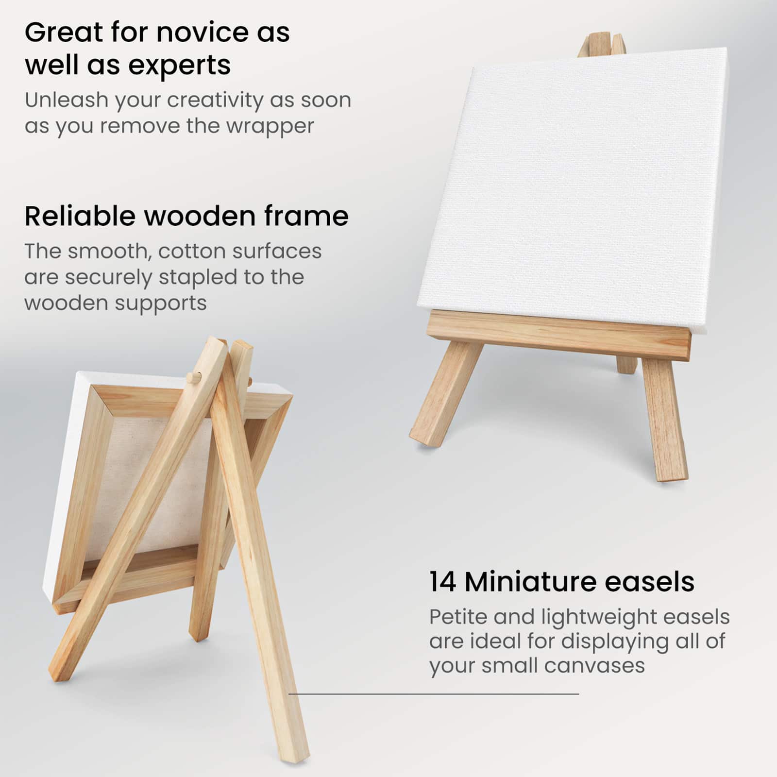 Arteza&#xAE; 4&#x22; x 4&#x22; Mini Canvases with Easels, 14ct.