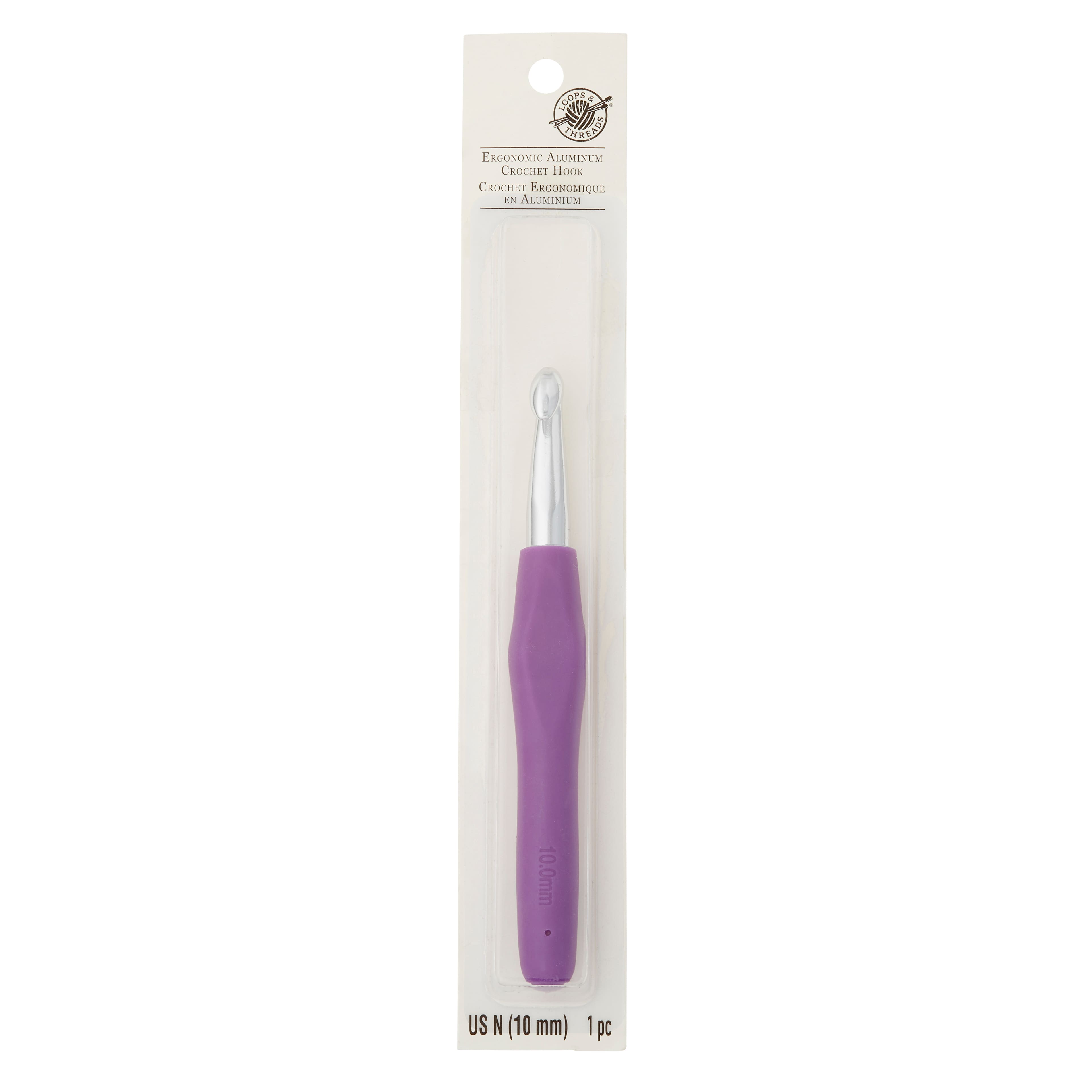 Ergonomic Aluminum Crochet Hook by Loops & Threads®