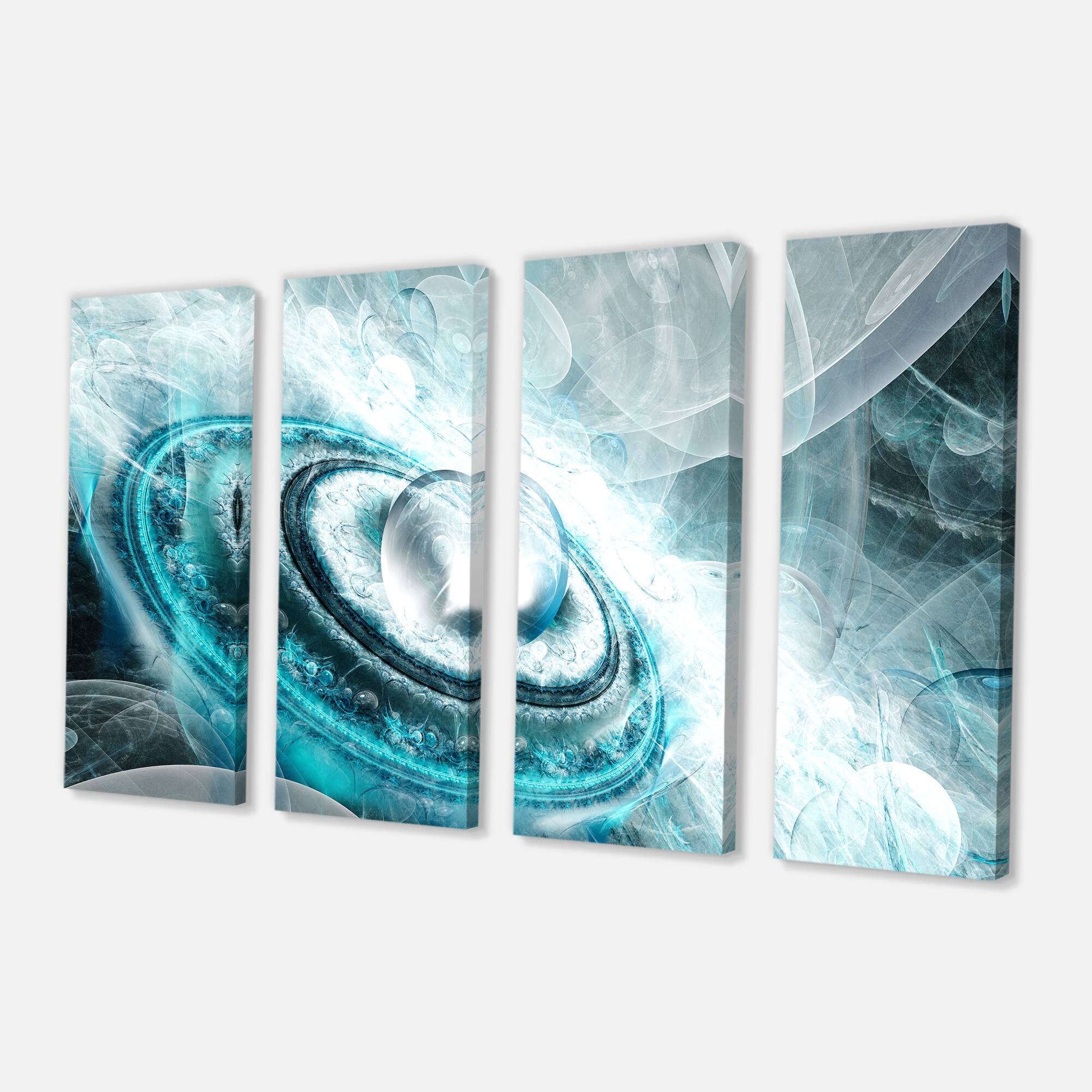 Designart - Blue Fractal Flying Saucer