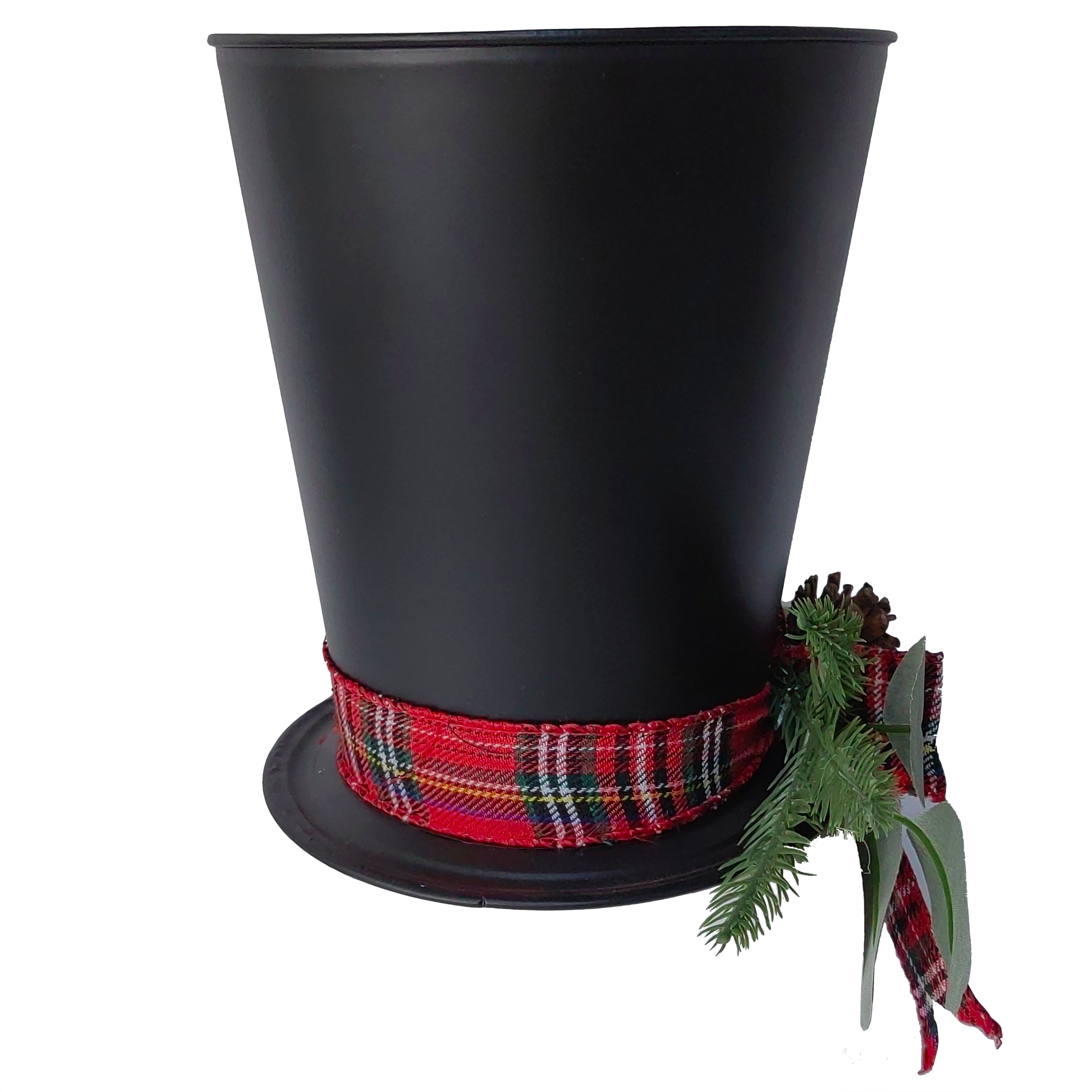 9&#x22; Black Snowman Hat Metal Container by Ashland&#xAE;