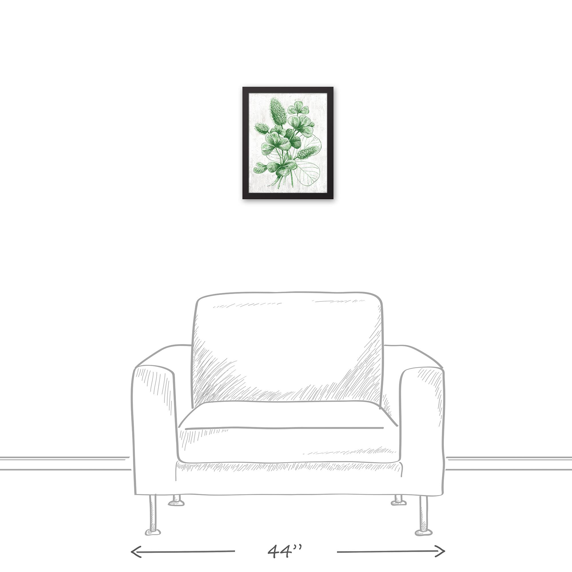 Clover Graphic Botanical Black Framed Canvas