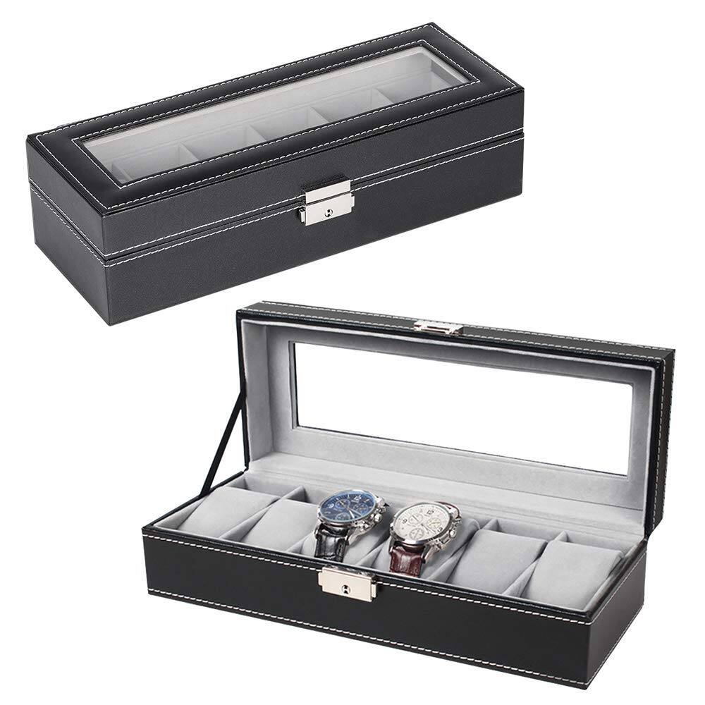 Obsidian Black Hexa Leather Watch Box