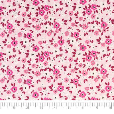 SINGER Mini Floral Pink Cotton Fabric | Michaels