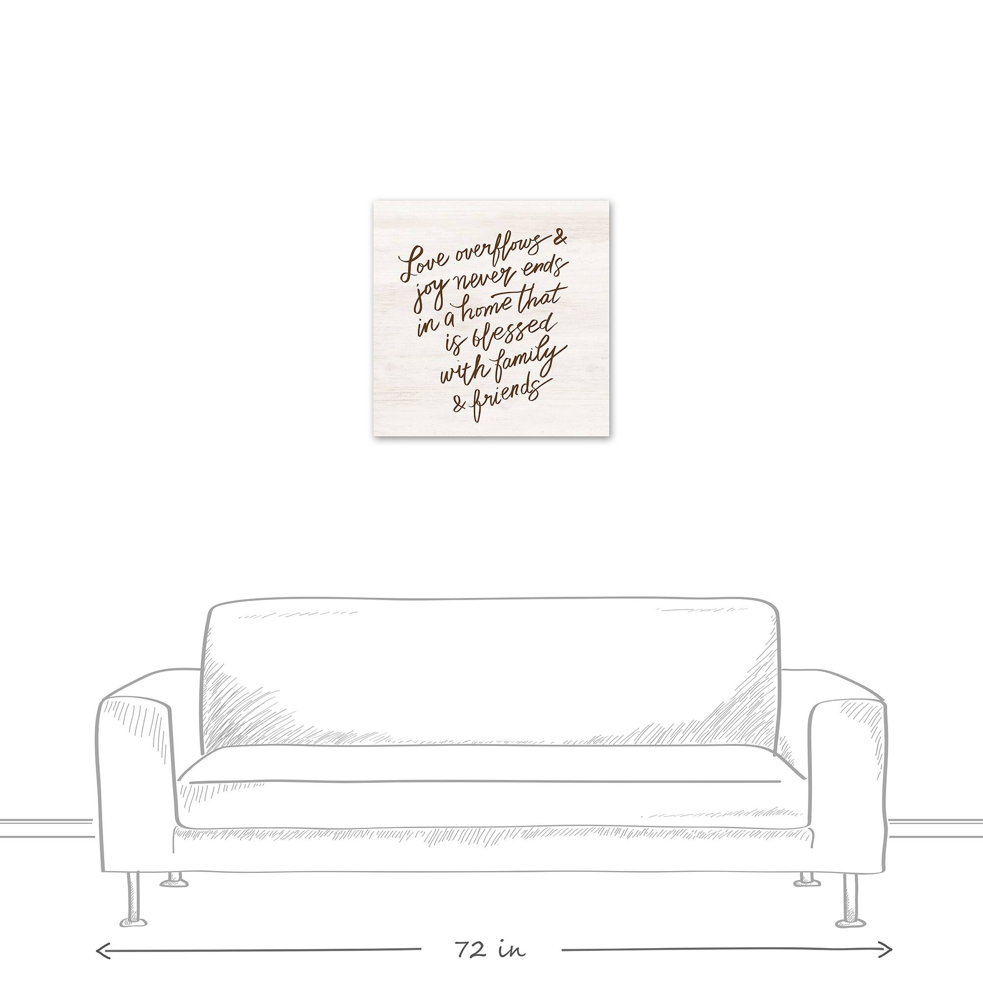 Love Overflows and Joy Never Ends 24" x 24" Canvas Wall Art