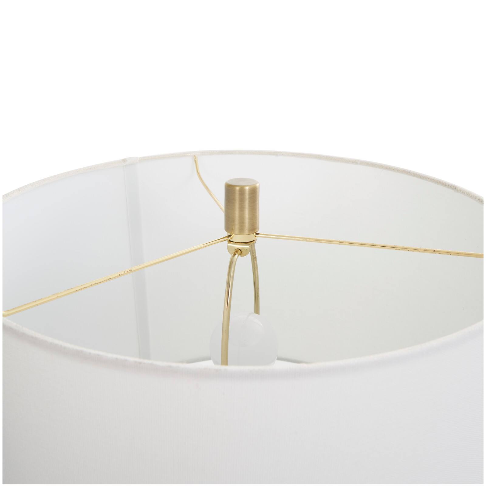 2ft. Gold Metal Abstract Tiered Pillar Accent Lamp with Glass Base