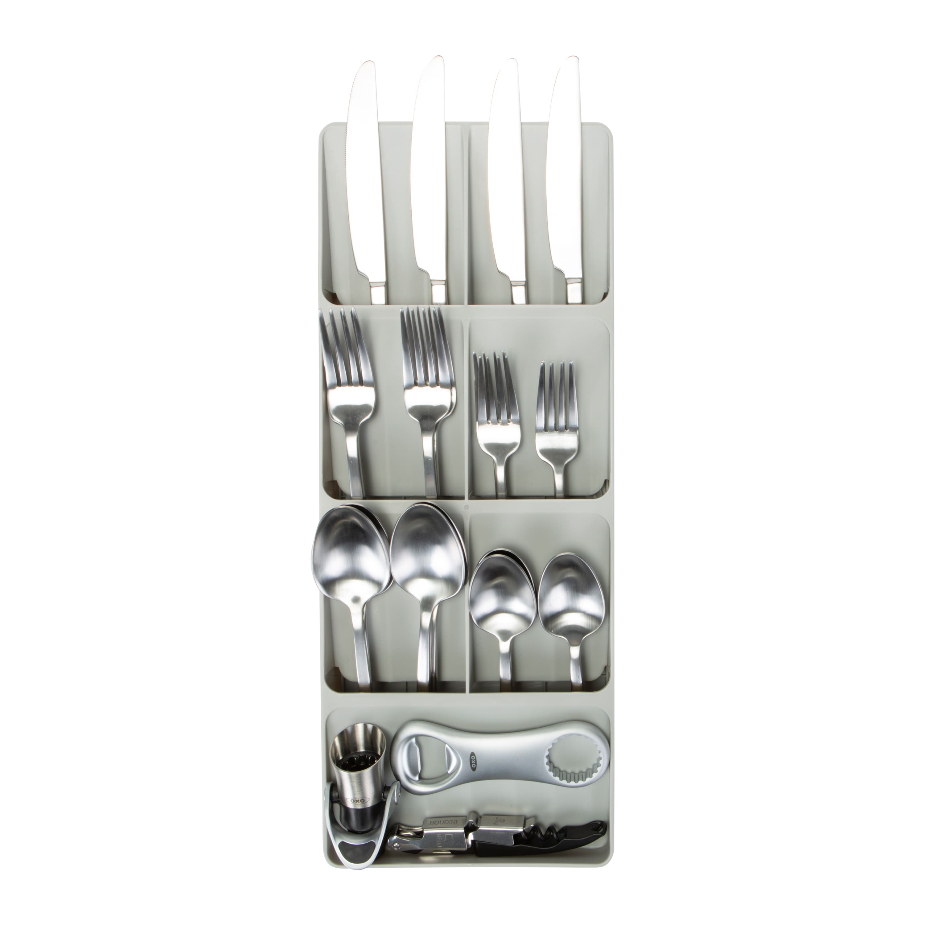 Kitchen Details Gray 7-Slot Drawer Cutlery Organizer