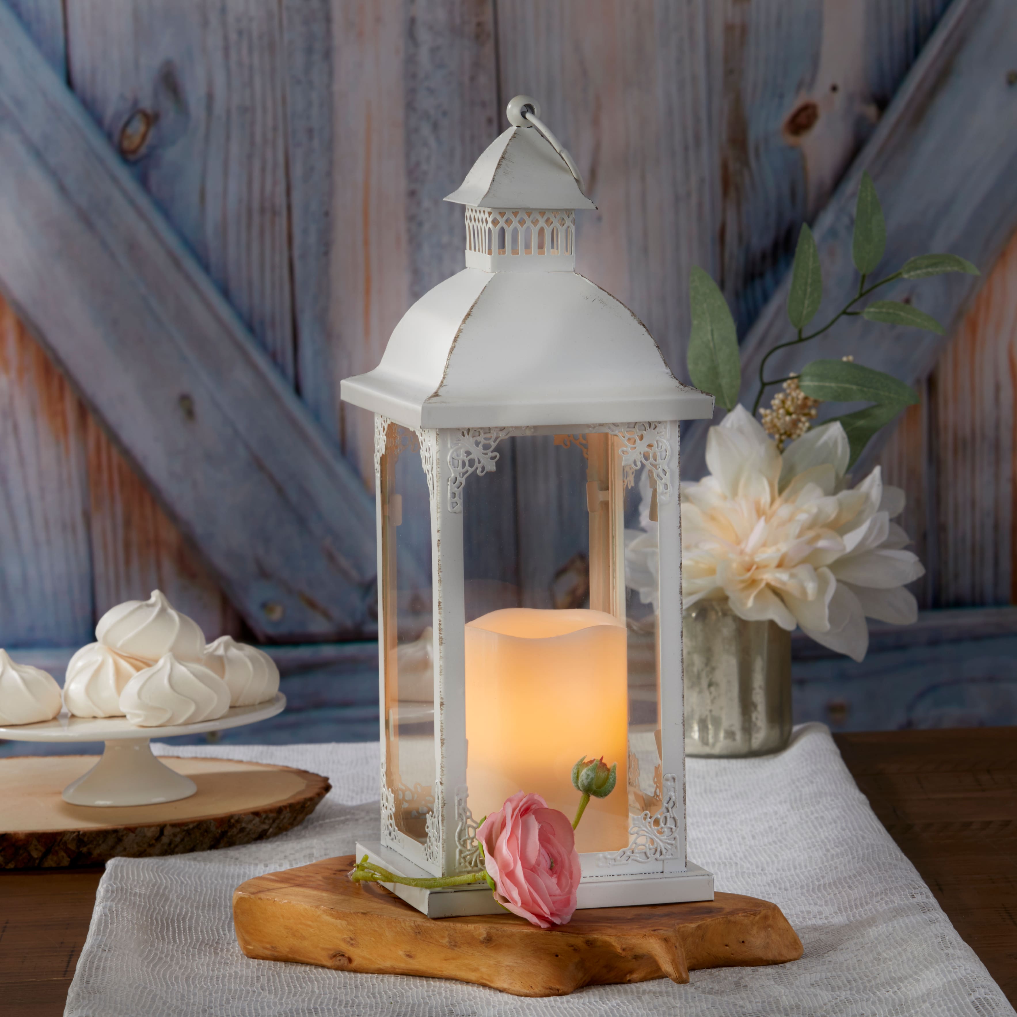 Kate Aspen&#xAE; Medium Antique White Decorative Lantern