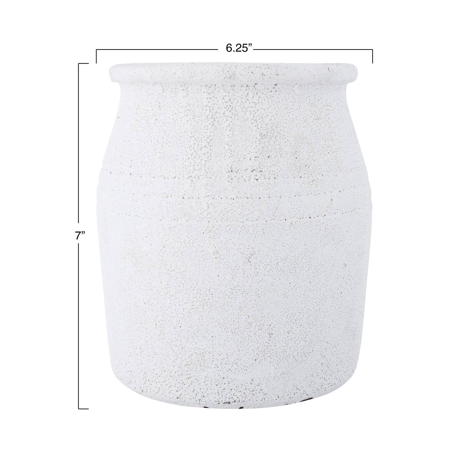 Hello Honey® 7" Decorative Distressed Volcano Glaze Terra Cotta Crock