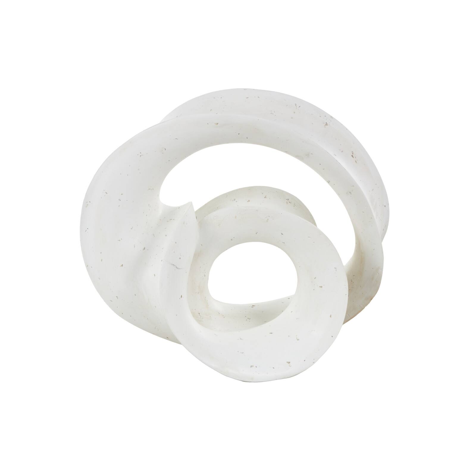 19.75" White Abstract Wavy Shaped Decorative Sculpture with Cutouts & Speckled Texturing