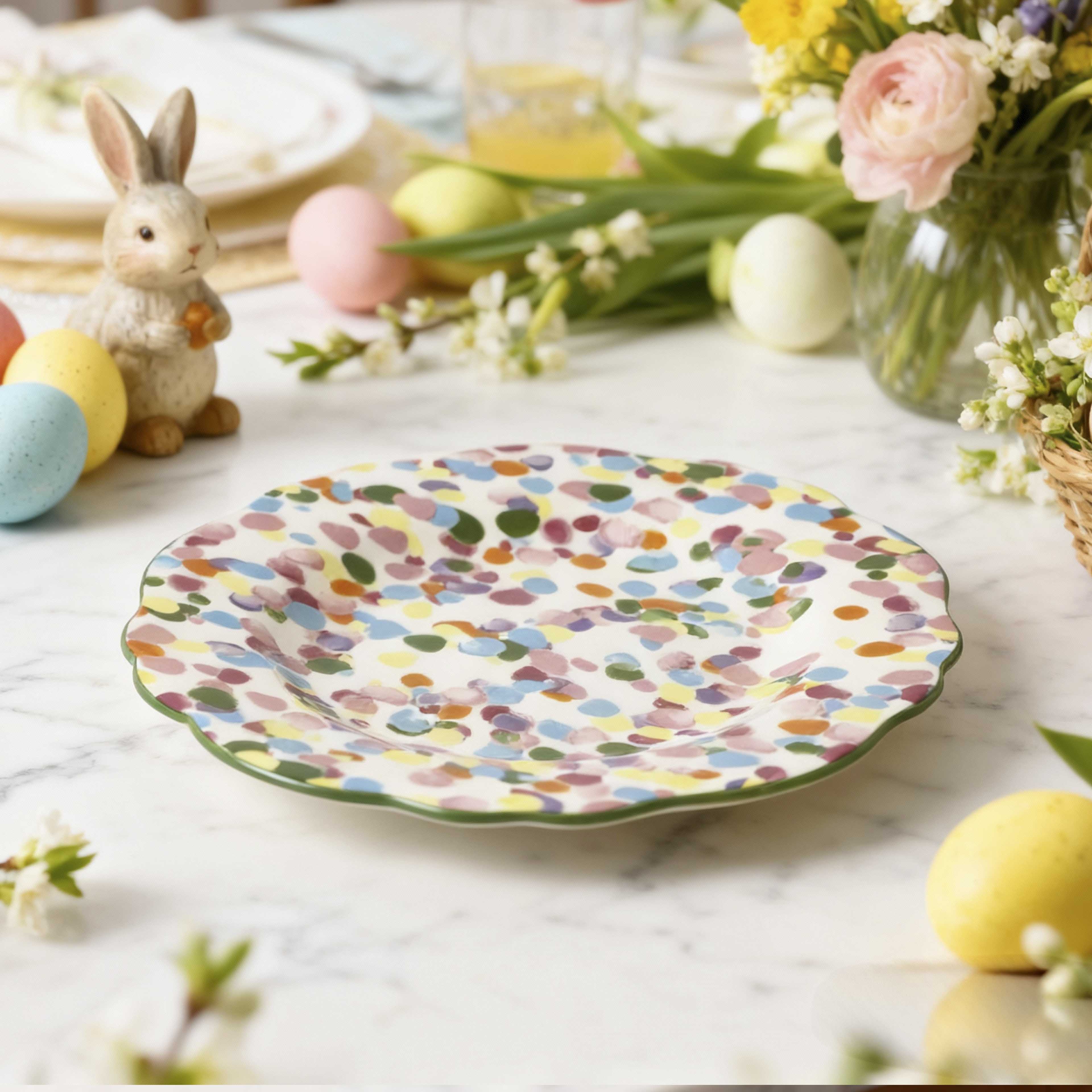 10" Multicolor Dots Dinner Plate by Ashland®