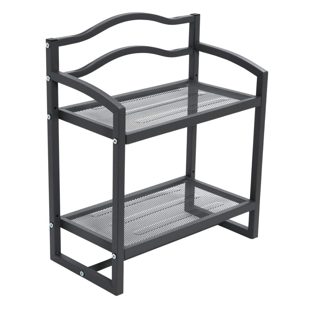 Household Essentials 2-Tier Metal Wall Mount Bathroom Shelf