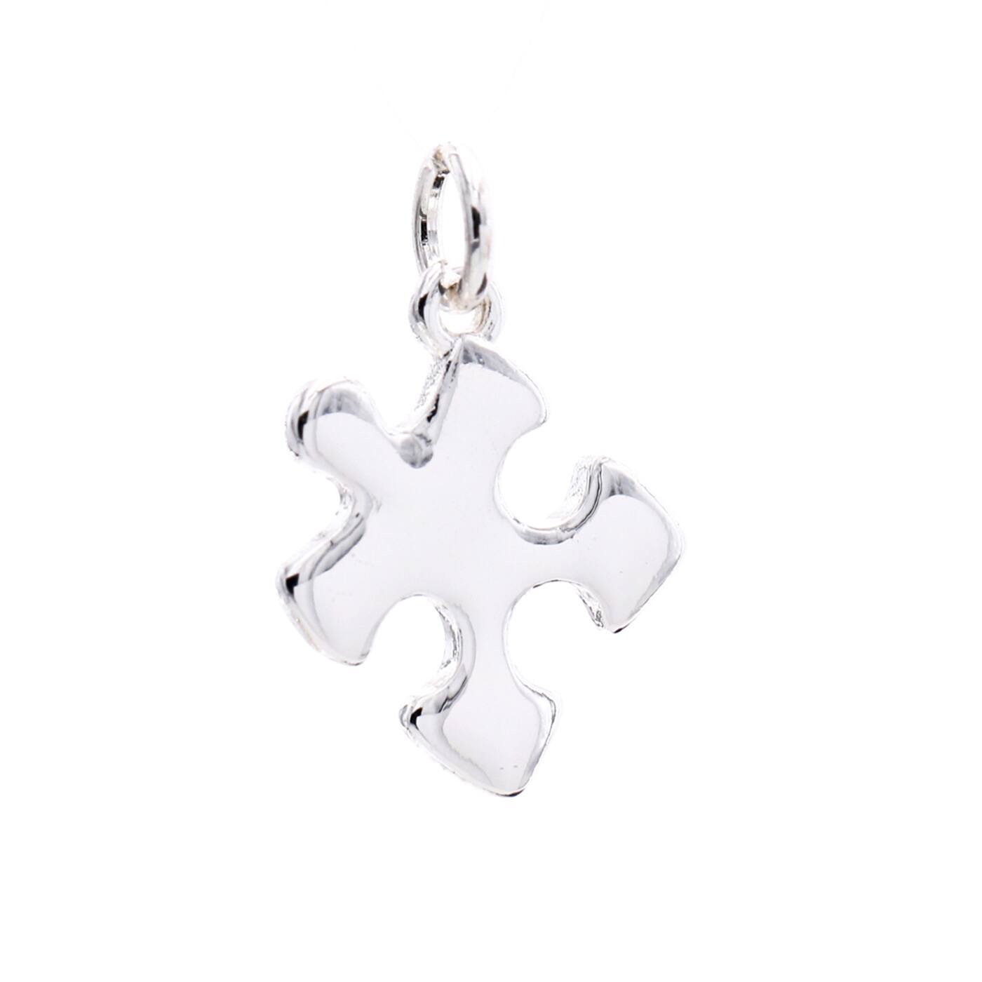 12 Pack: Charmalong™ Silver Plated Puzzle Charm by Bead Landing™