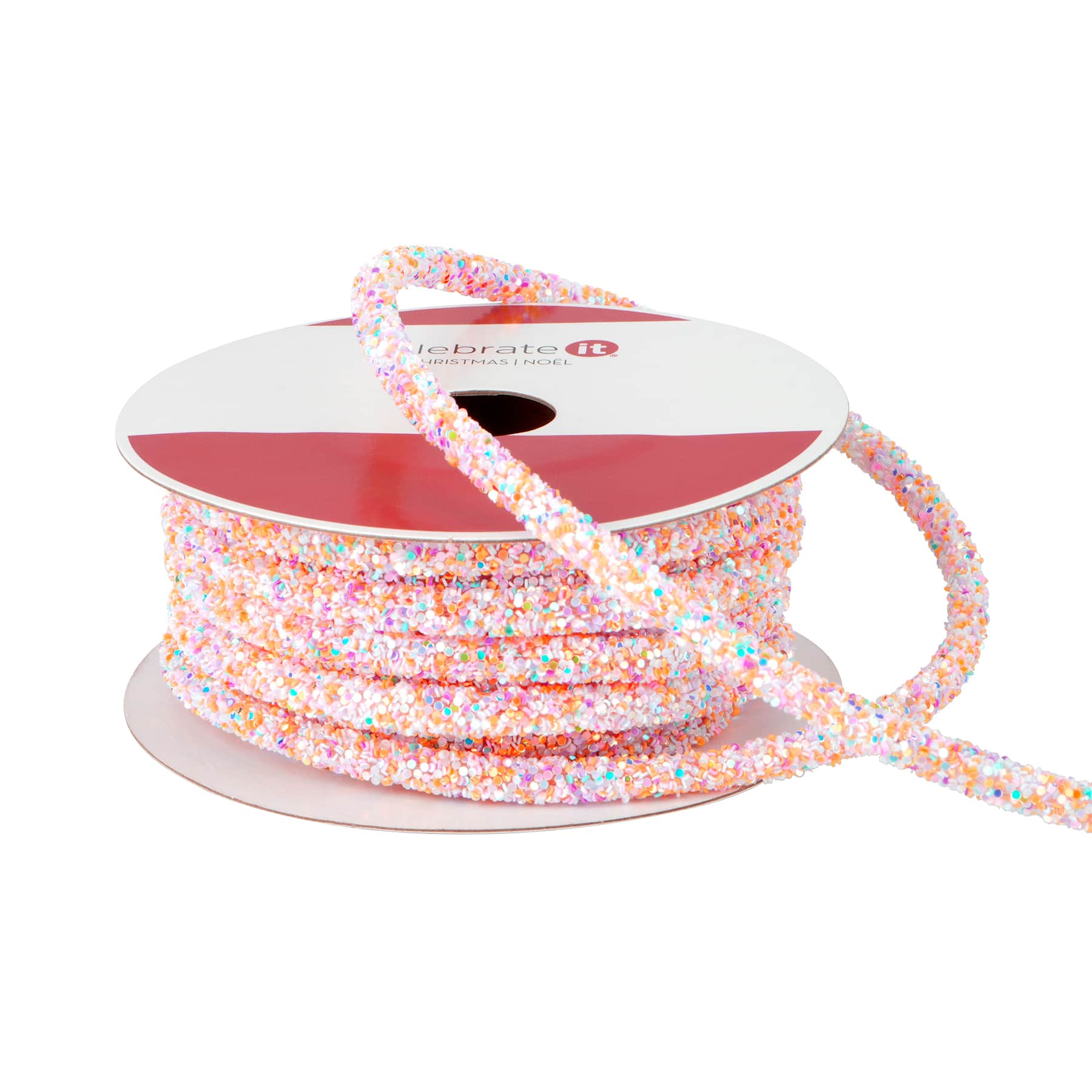 1/4" x 15ft. Pink Glitter Rope Ribbon by Celebrate It®