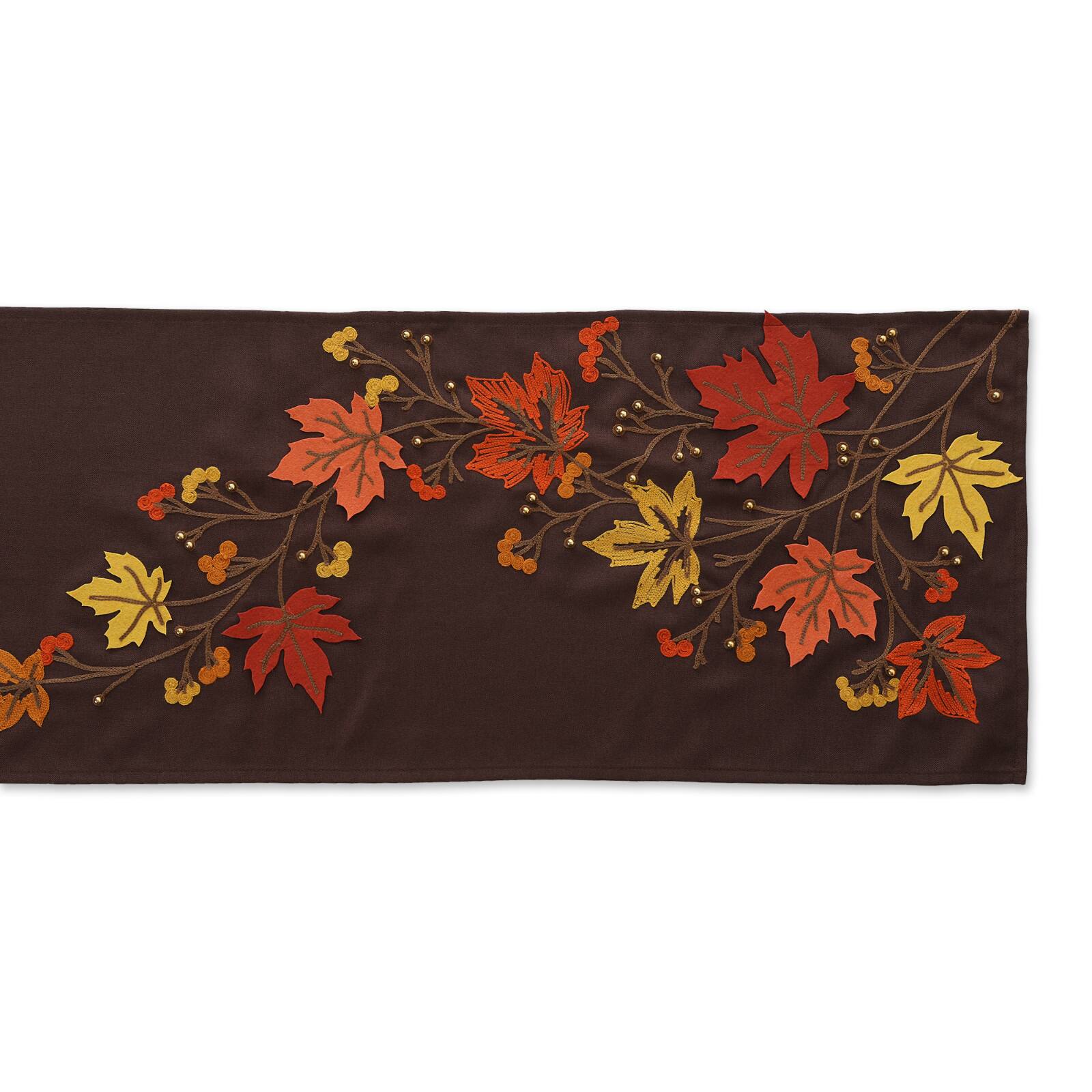 DII&#xAE; 70&#x22; Falling Leaves Embroidered Table Runner