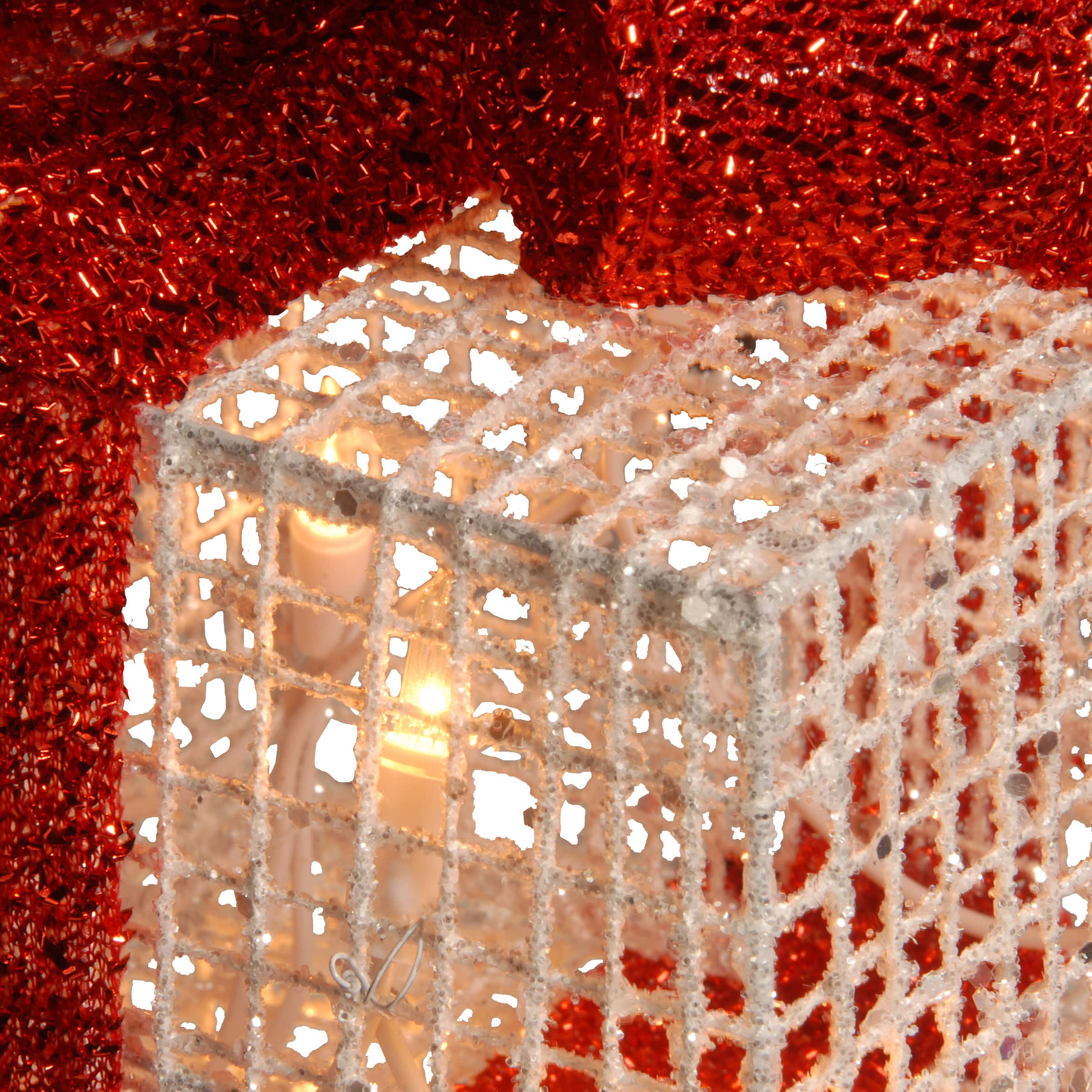 White & Red Gift Box Set with Clear Lights | Michaels