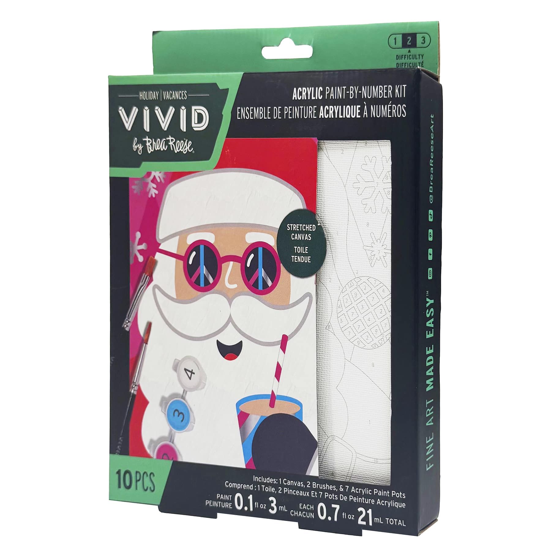 VIVID by Brea Reese&#xAE; Peace Santa Acrylic Paint-by-Number Kit