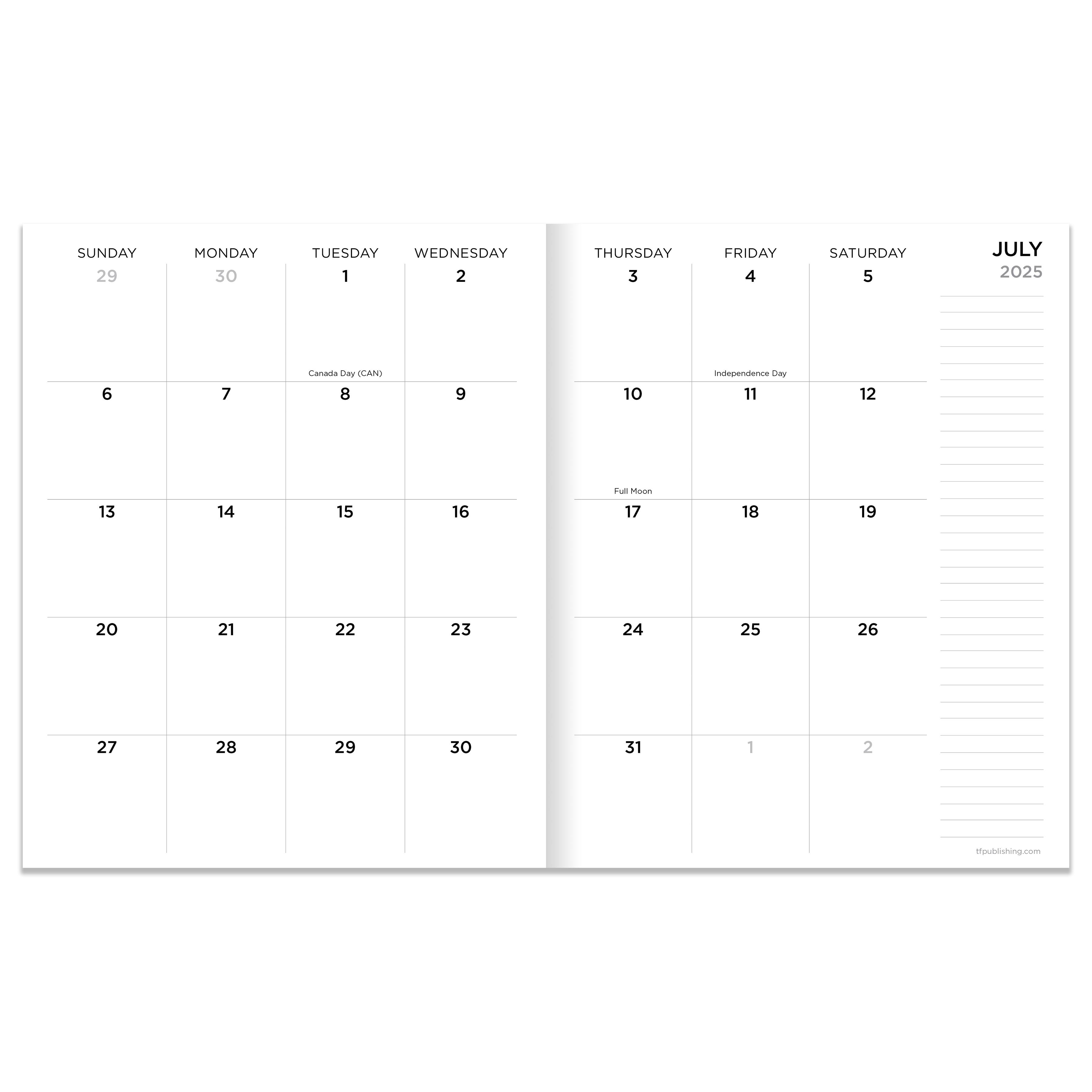 TF Publishing 2025-2026 Jade Medium Monthly Planner