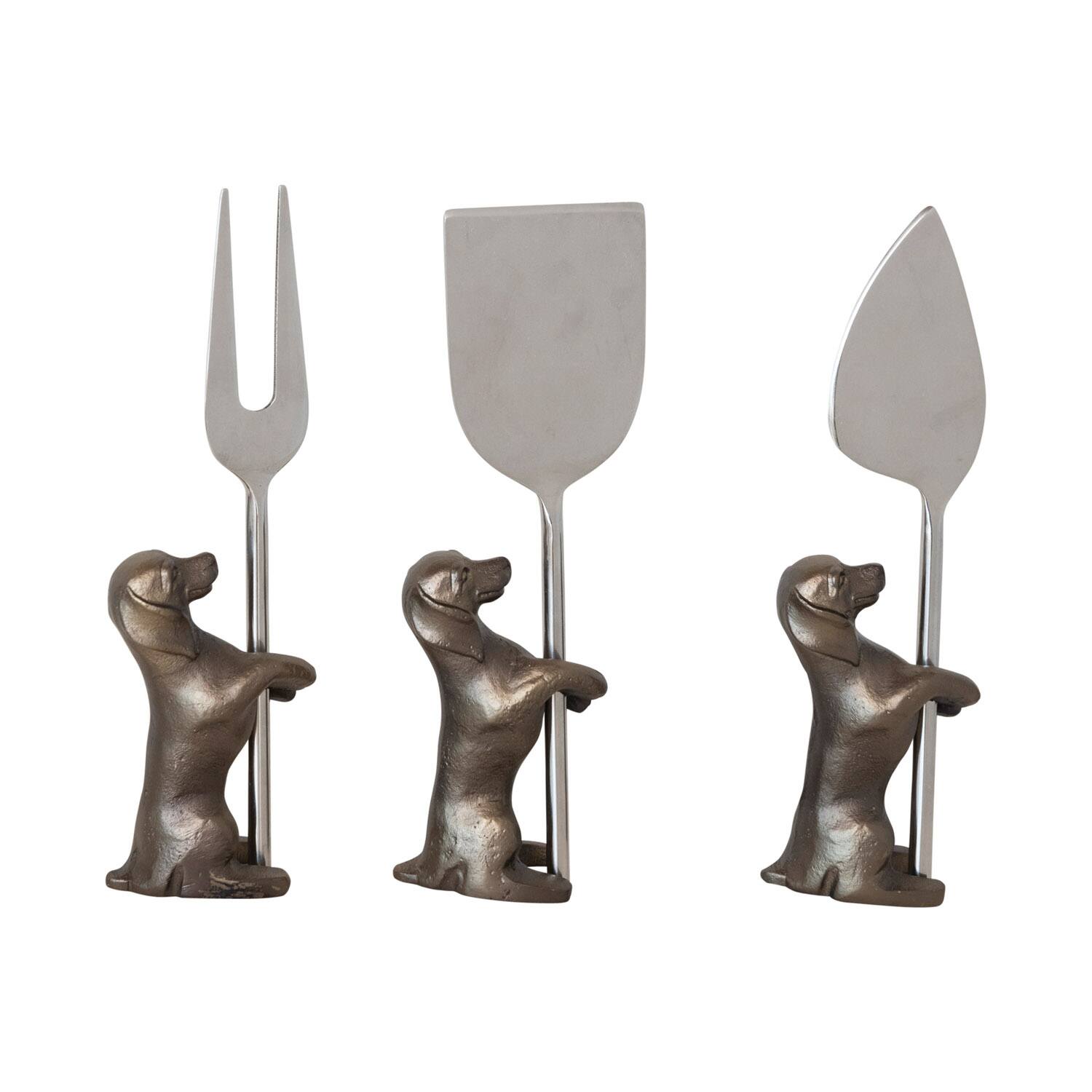 Hello Honey® Stainless Steel Cheese Knives with Dog Stands, 6ct.