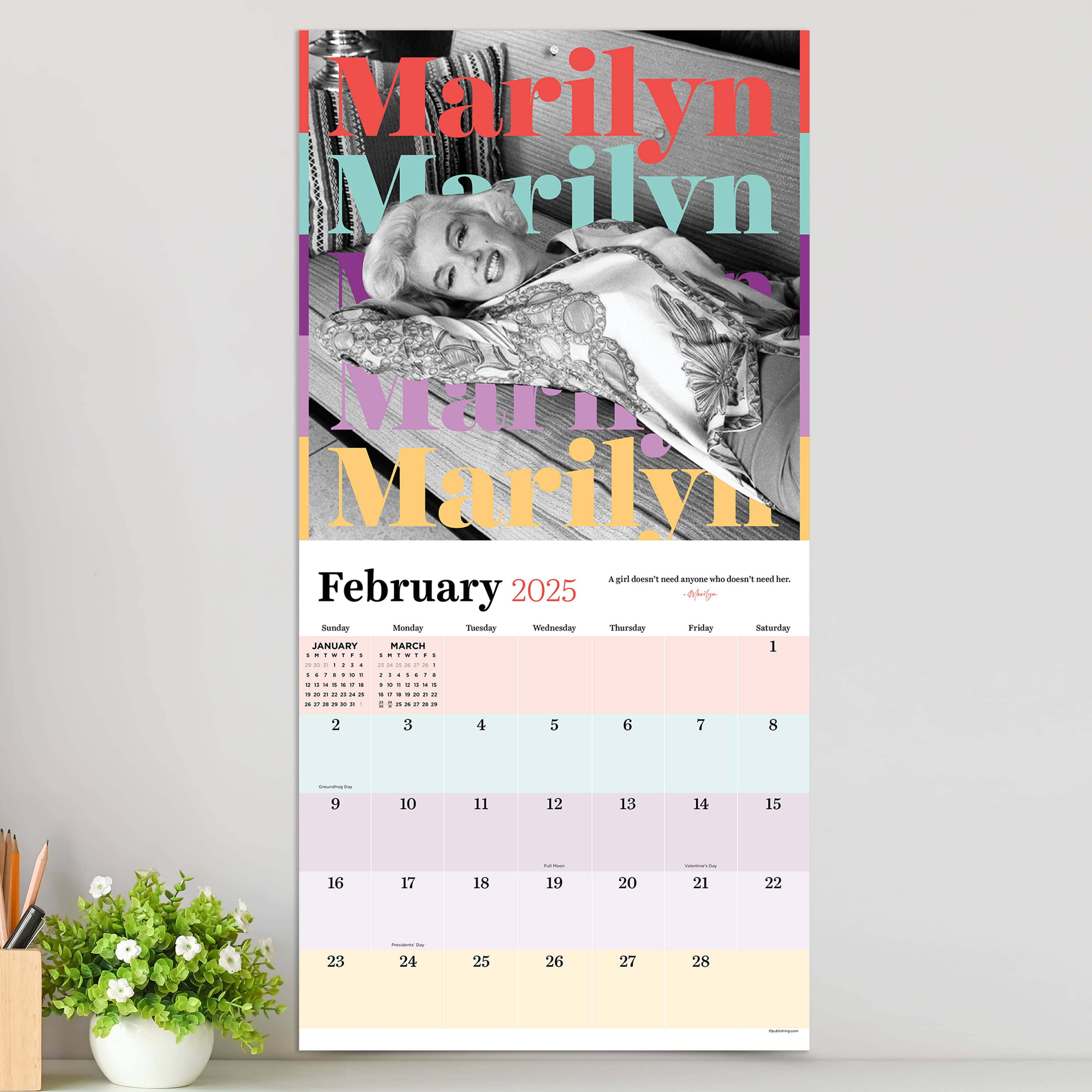 TF Publishing 2025 Marilyn Monroe Wall Calendar