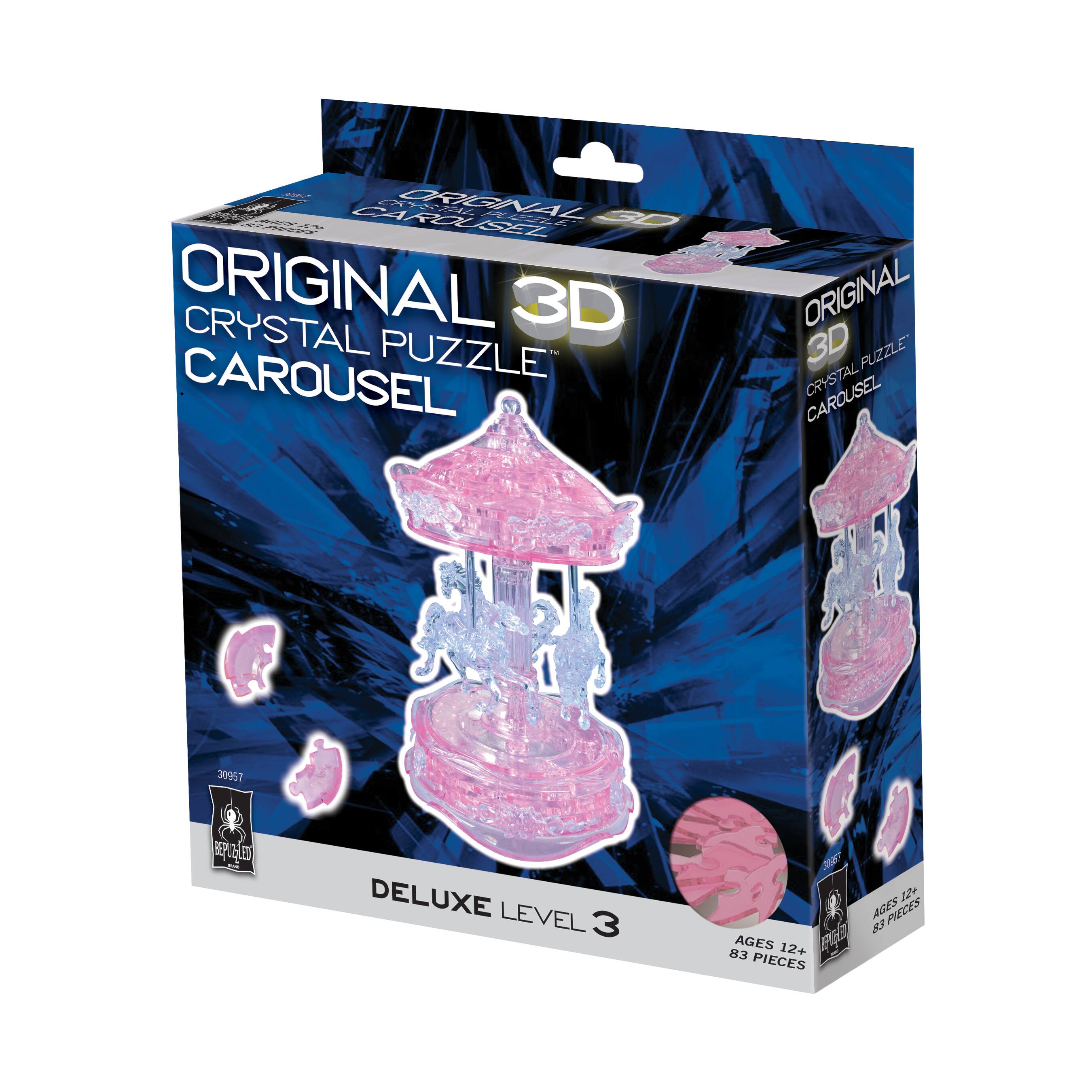 Original 3D Crystal Puzzle&#x2122; Carousel Pink 83 Piece Puzzle