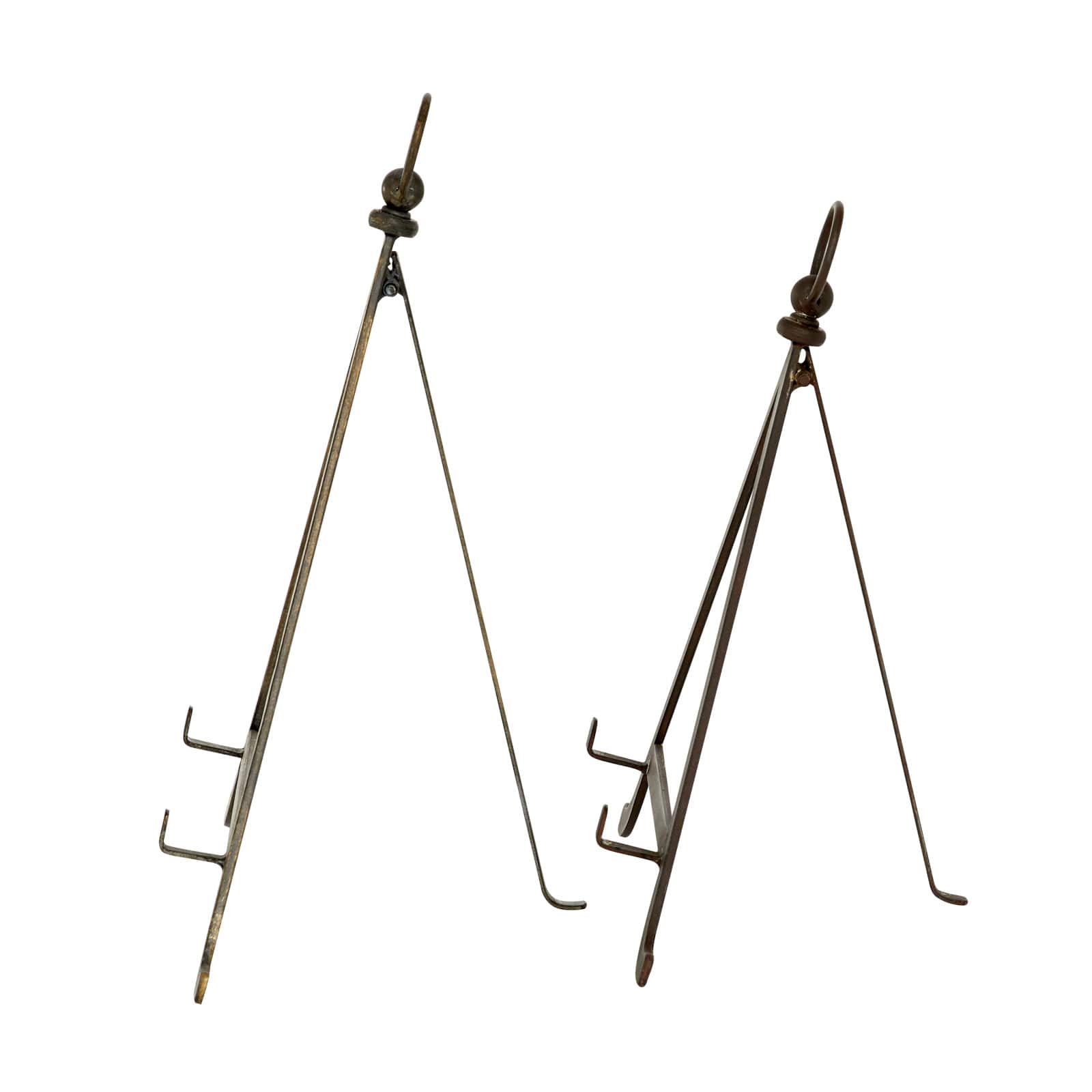 Set of 2" Bronze Metal Traditional Easels 13", 15"