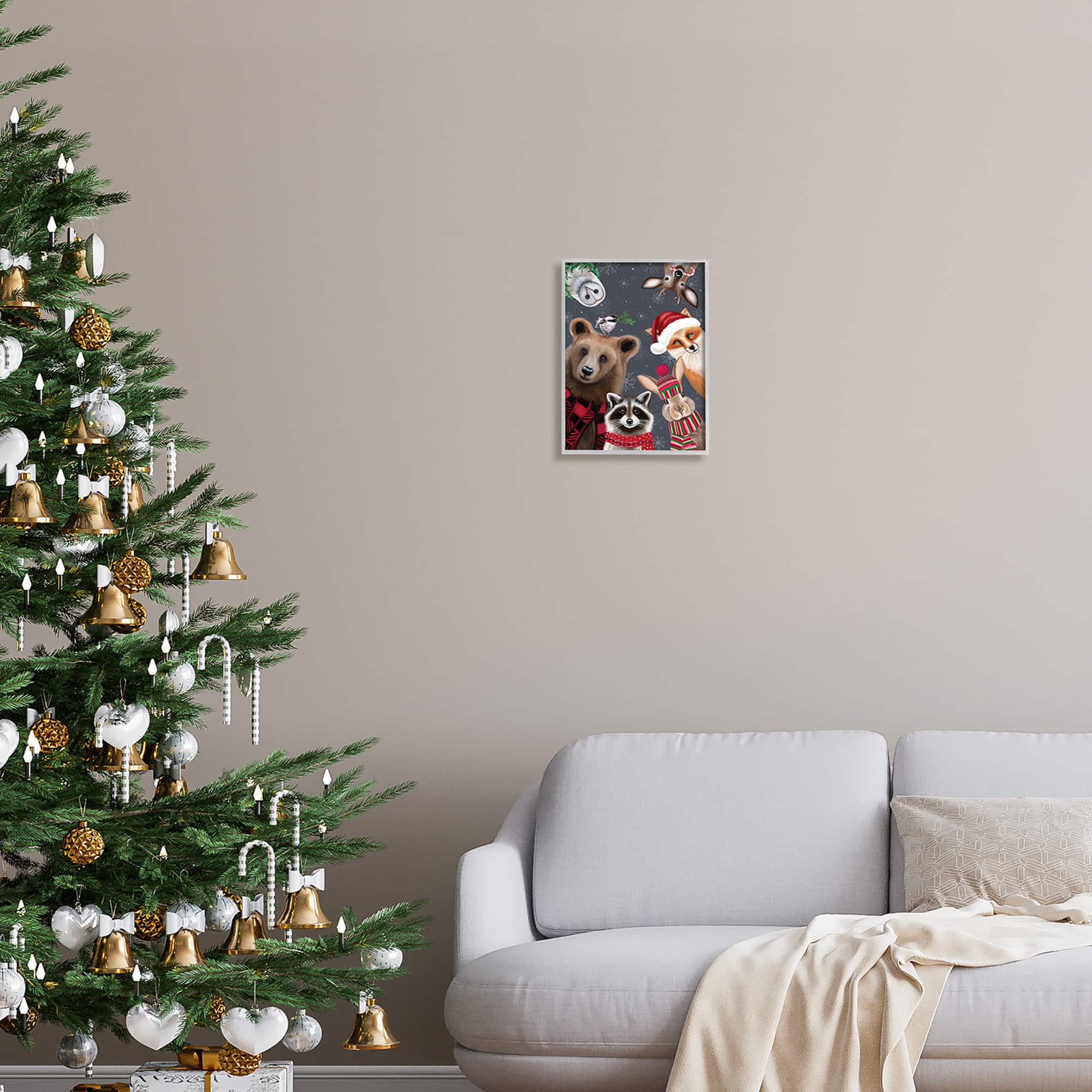 Stupell Industries Cozy Woodland Creatures Patterned Framed Giclee Art