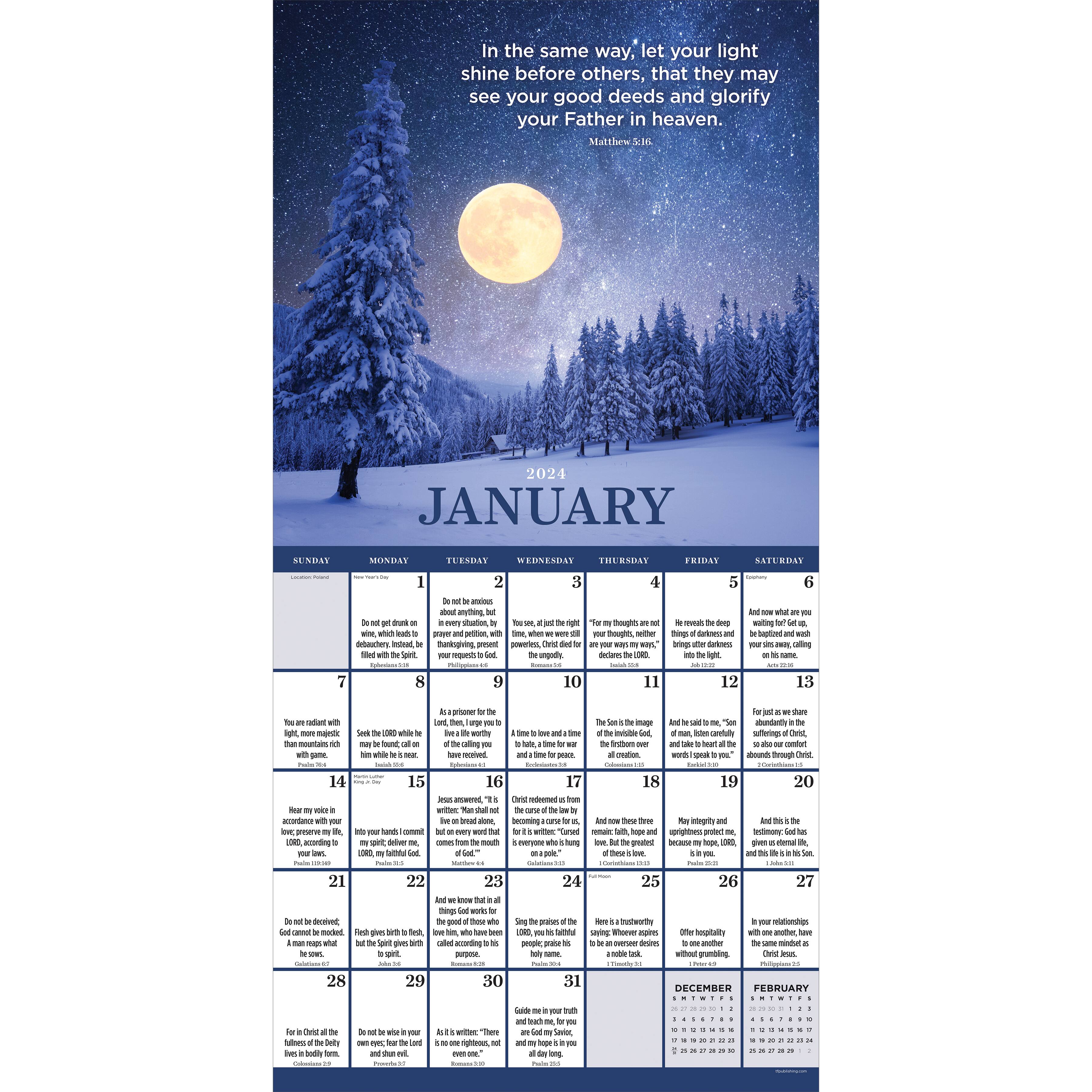 TF Publishing 2024 Daily Verse Wall Calendar