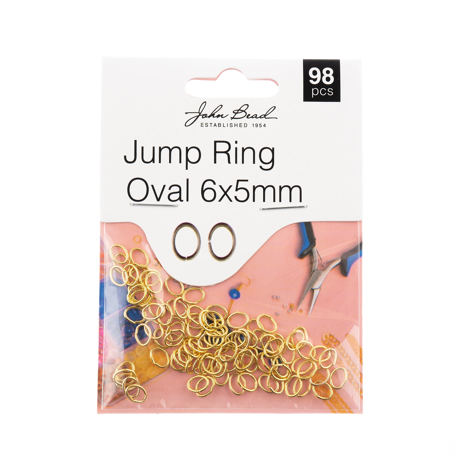 John Bead Must Have Findings 6mm Oval Jump Rings, 98ct.