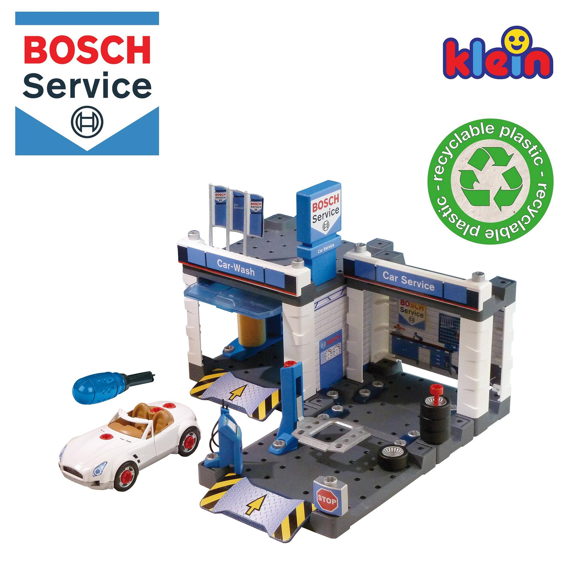 Theo Klein Bosch Car Repair with Car Wash Playset