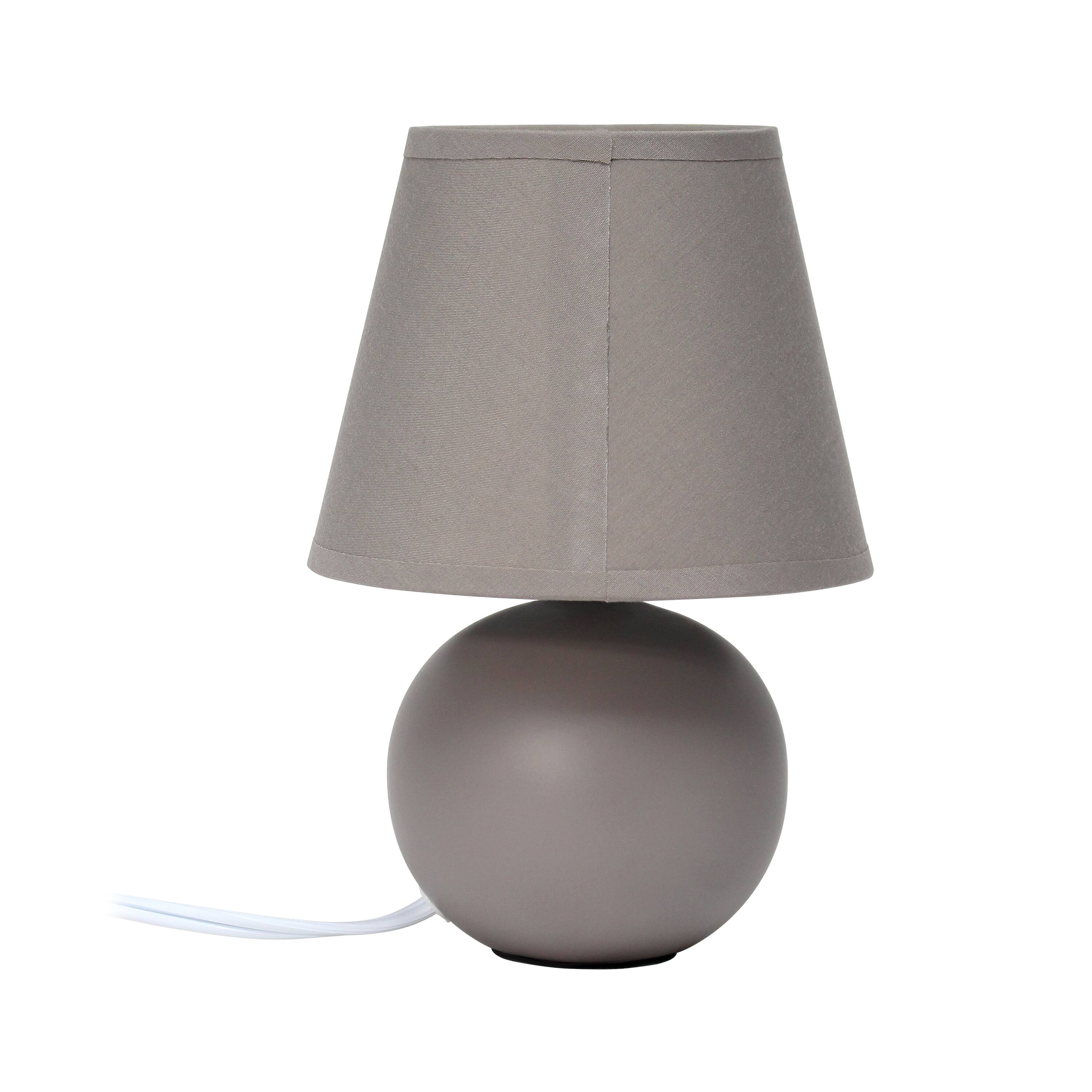 Simple Designs Gray Mini Ceramic Globe Table Lamp