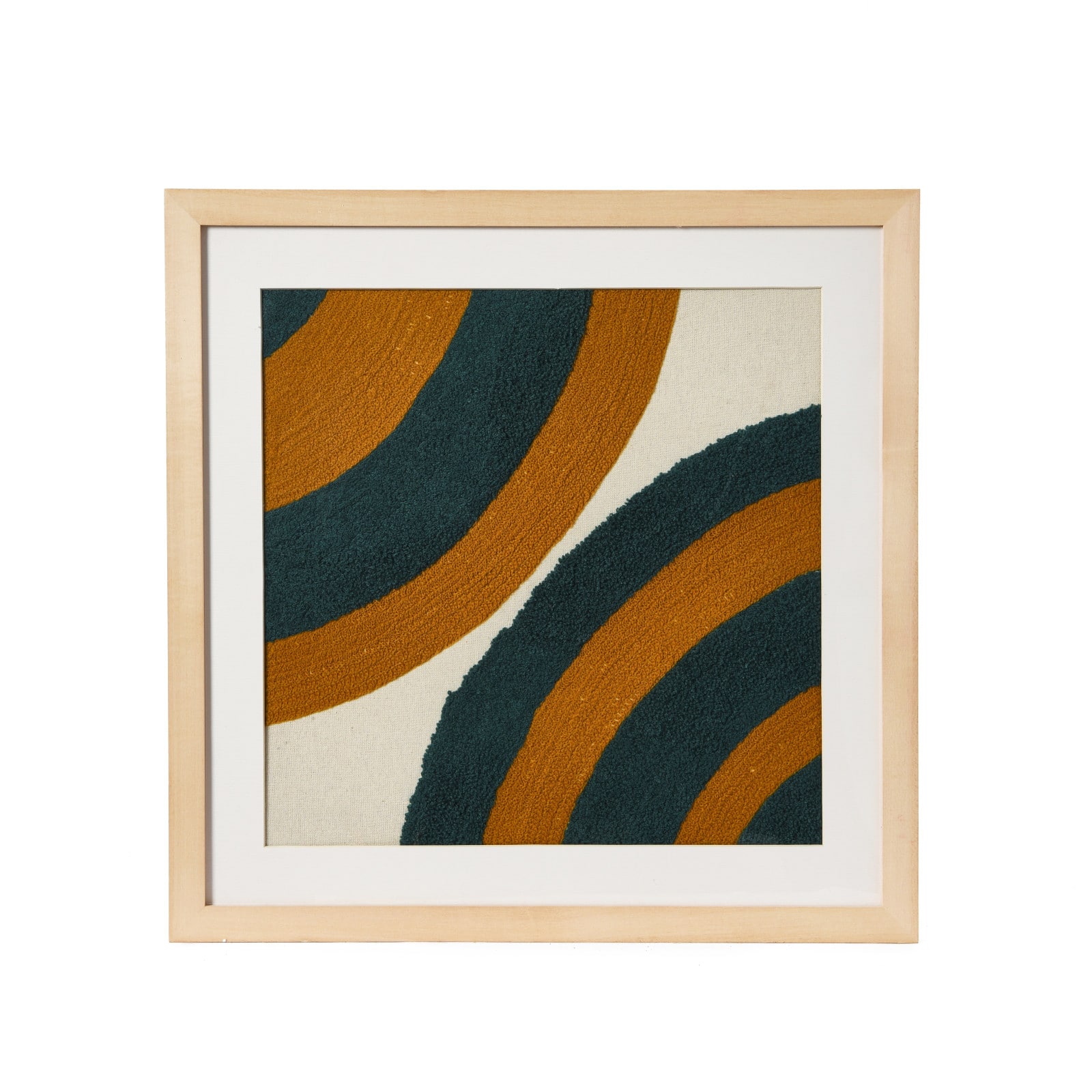 Hello Honey® Square Abstract Embroidery in Wood Frame